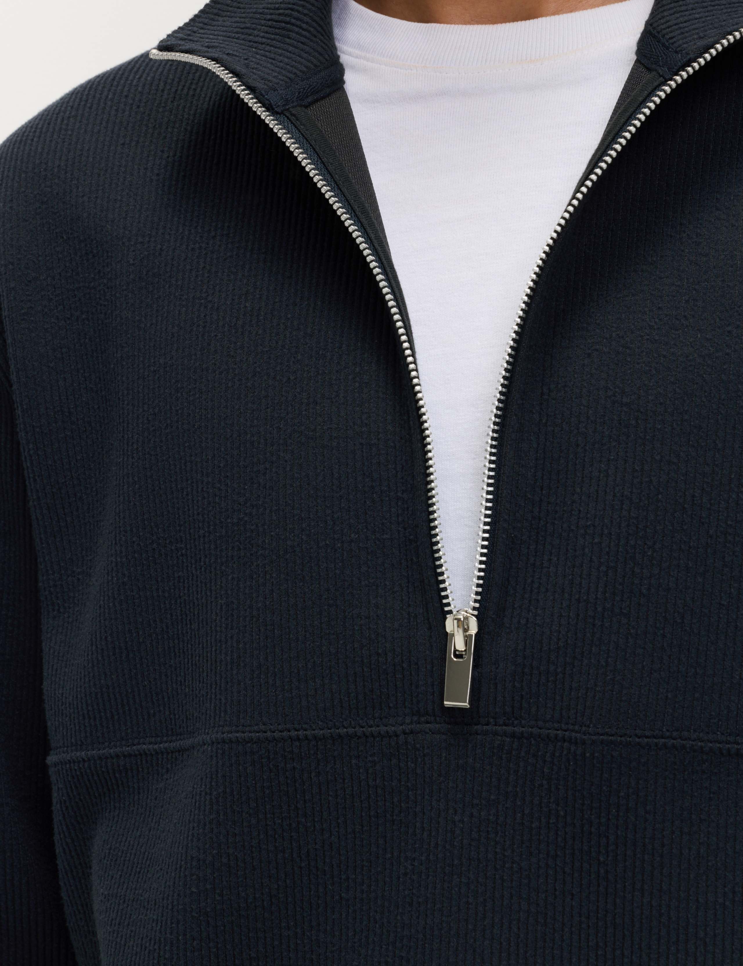 Cotton Rich Textured Half Zip Sweatshirt 3 of 6