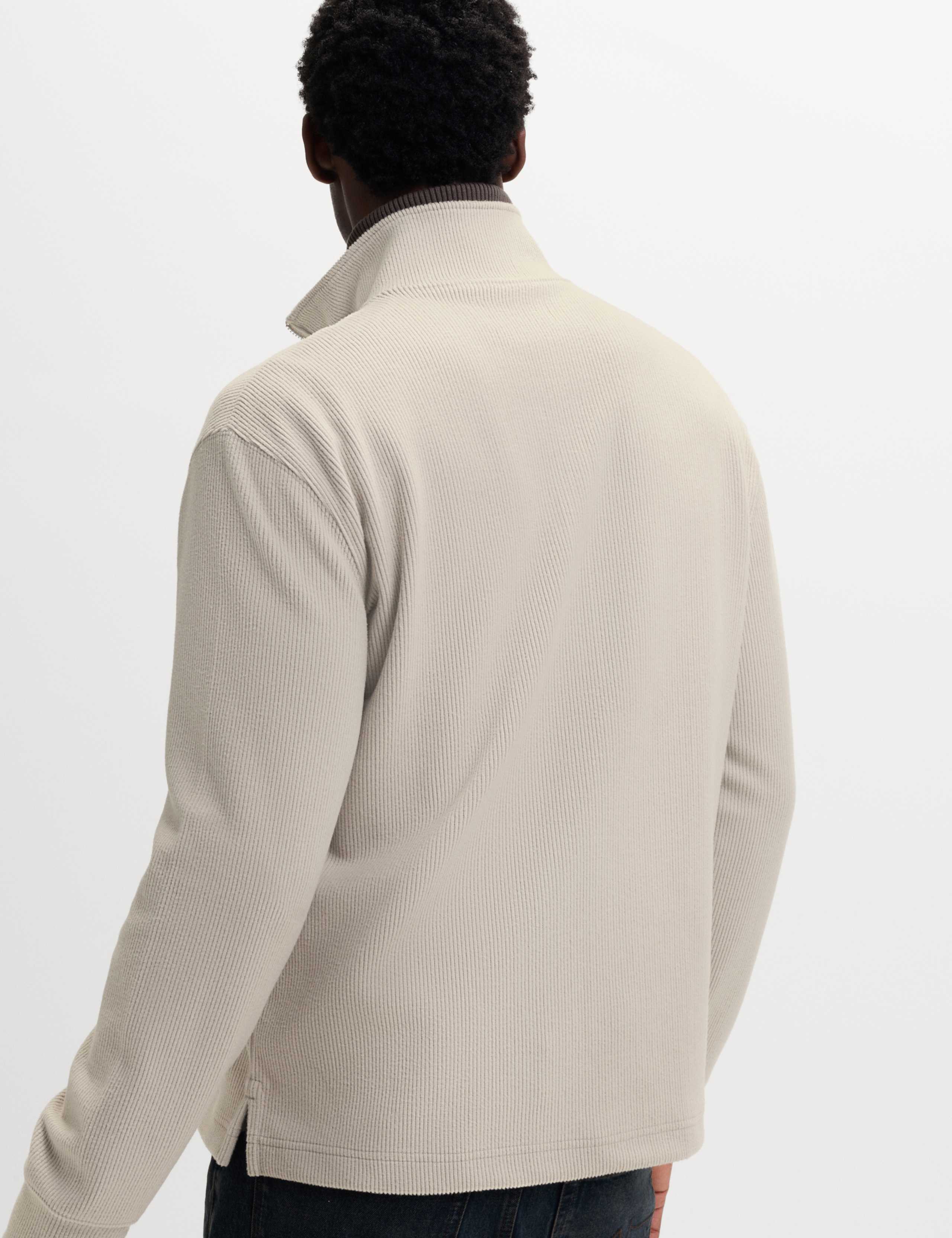 Cotton Rich Textured Half Zip Sweatshirt 4 of 6