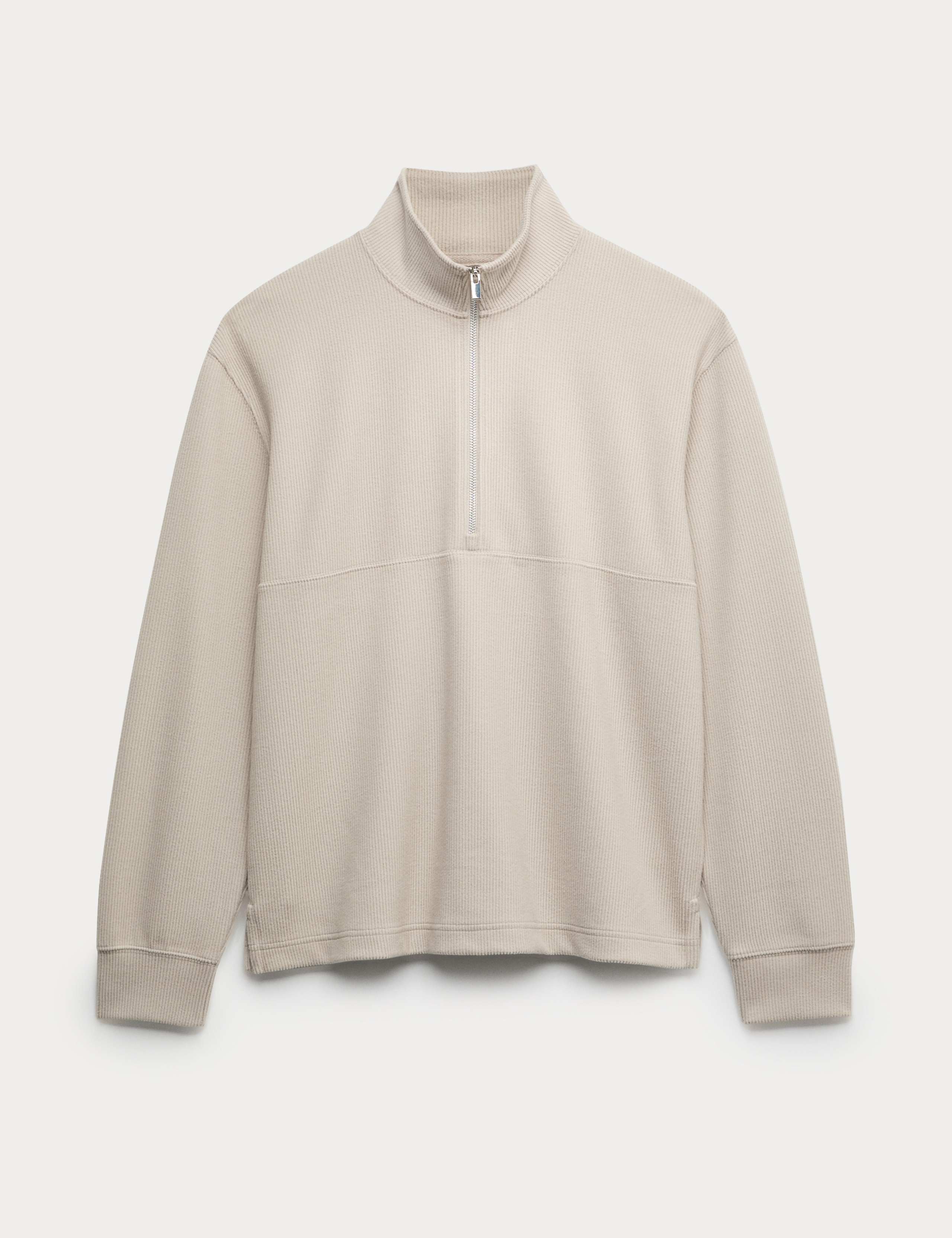 Cotton Rich Textured Half Zip Sweatshirt 1 of 1