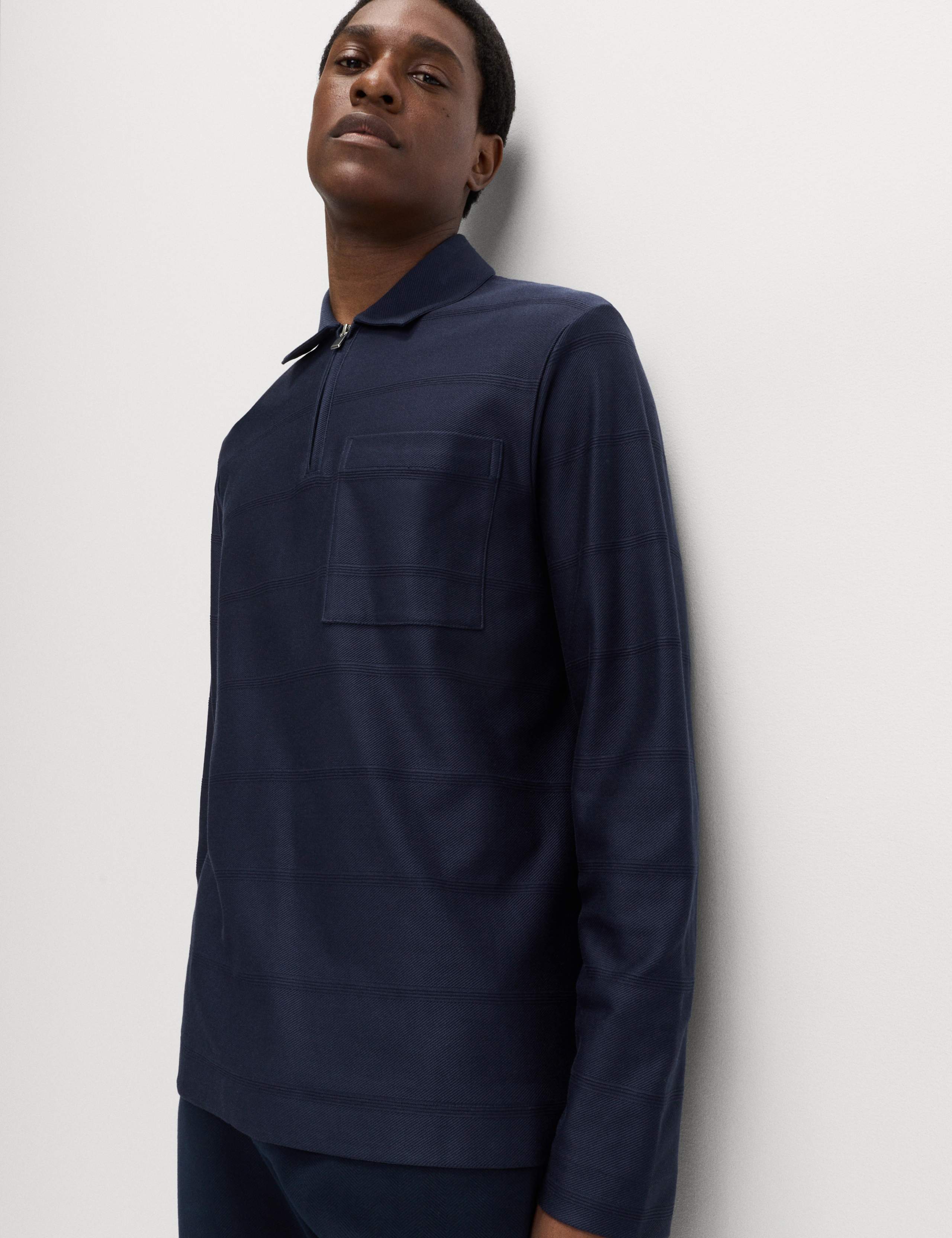 Pure Cotton Textured Half Zip Sweatshirt 3 of 6