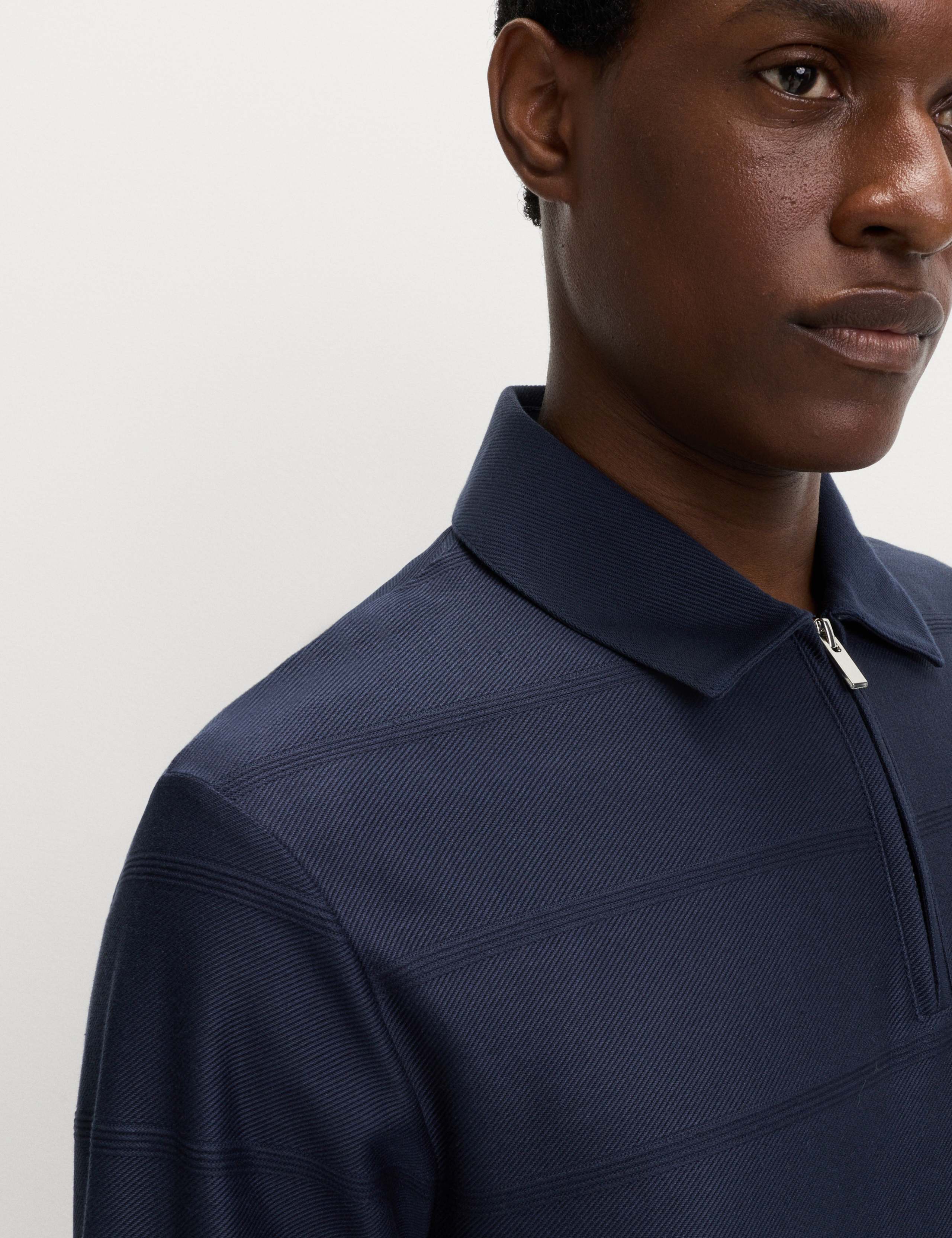 Pure Cotton Textured Half Zip Sweatshirt 6 of 6