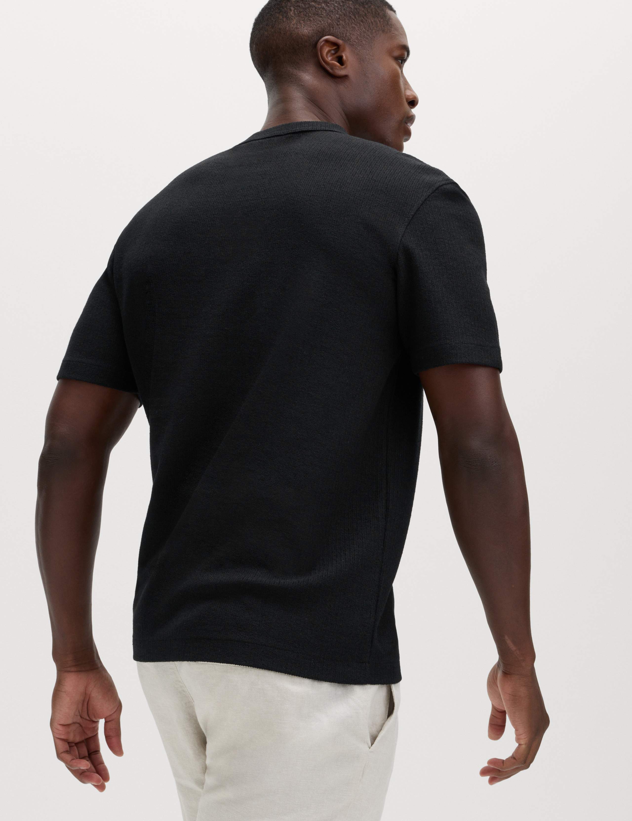 Relaxed Fit Cotton Blend Textured T-Shirt 4 of 6