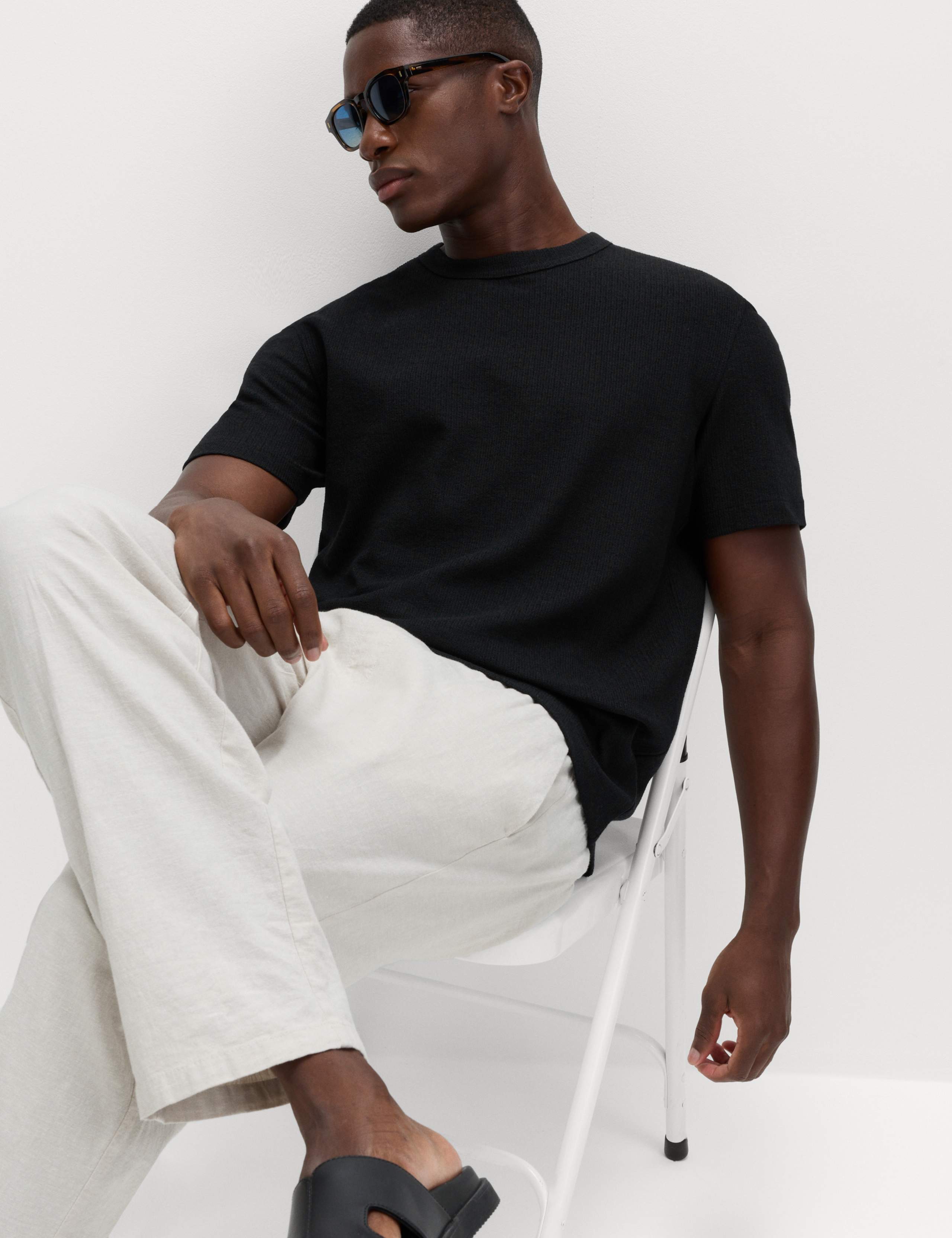 Relaxed Fit Cotton Blend Textured T-Shirt 6 of 6