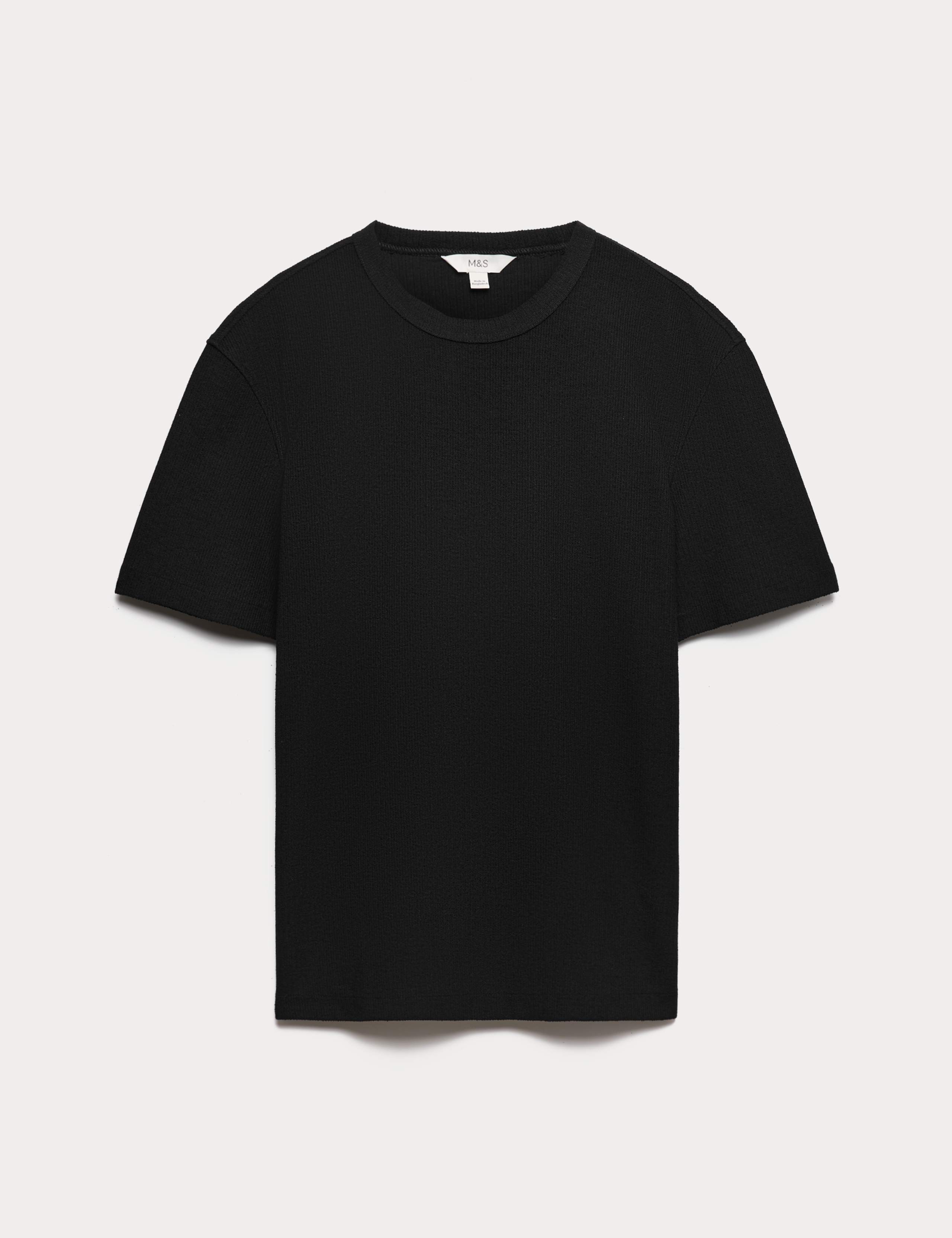 Relaxed Fit Cotton Blend Textured T-Shirt 2 of 6