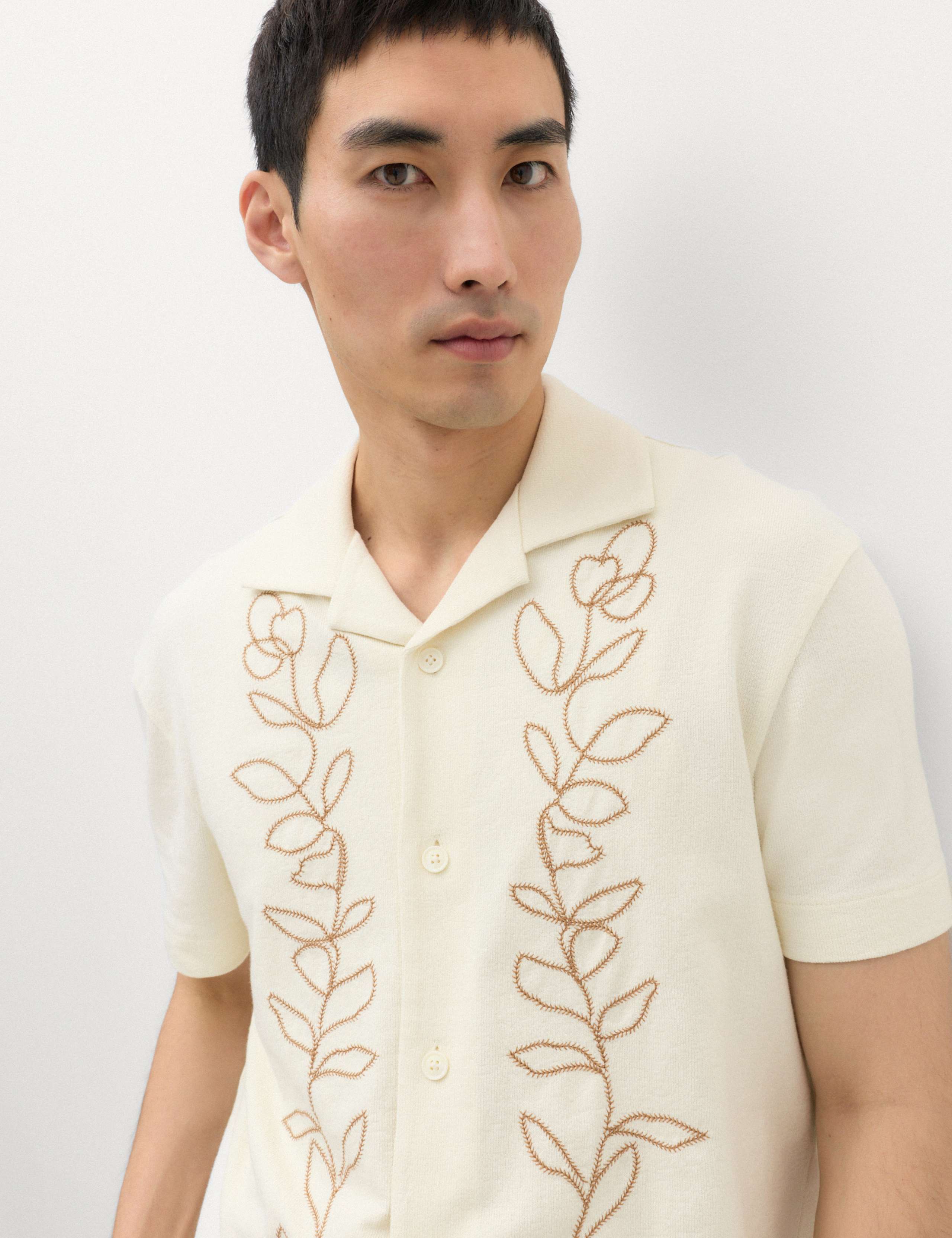 Pure Cotton Embroidered Short Sleeve Shirt 3 of 5