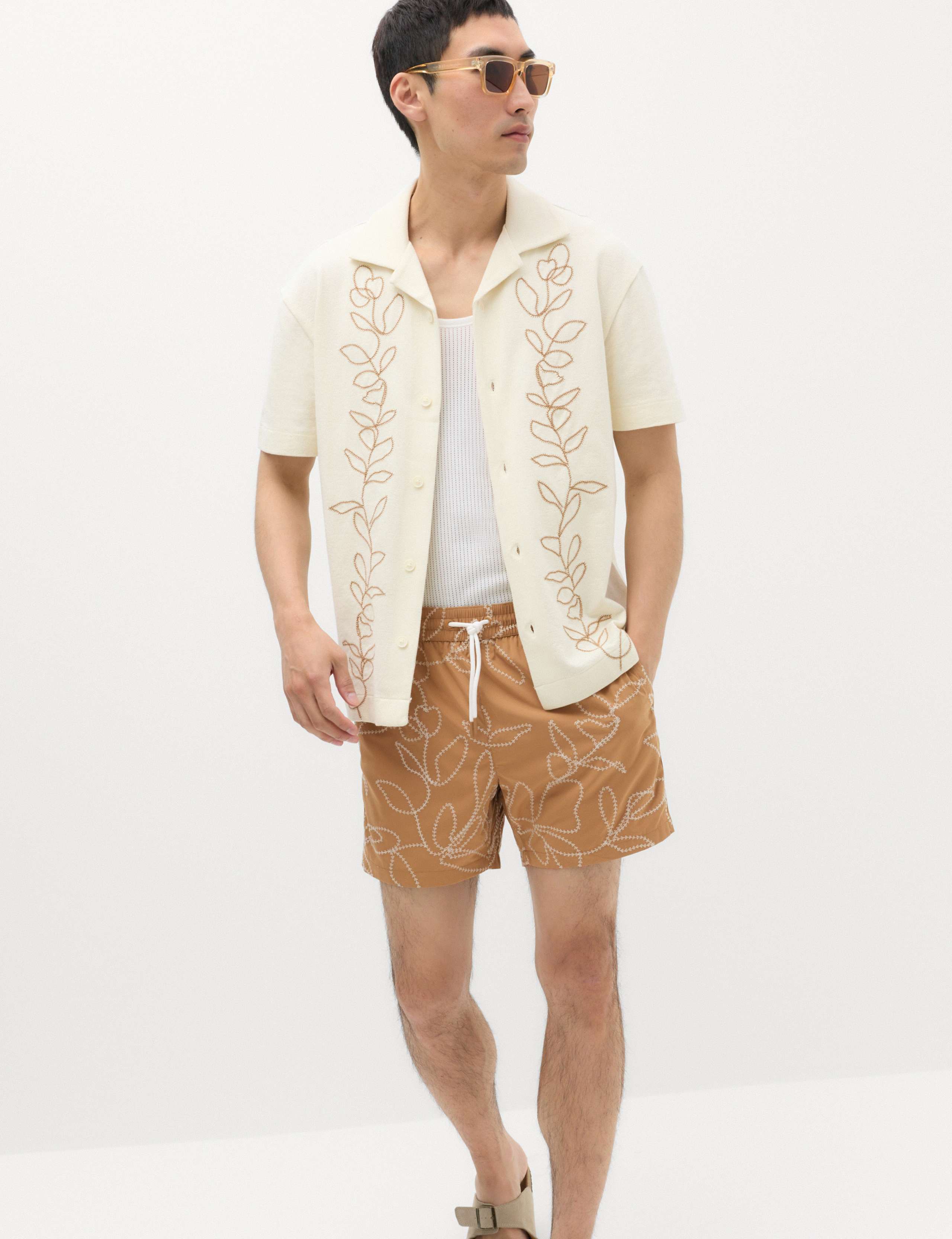 Pure Cotton Embroidered Short Sleeve Shirt 5 of 5