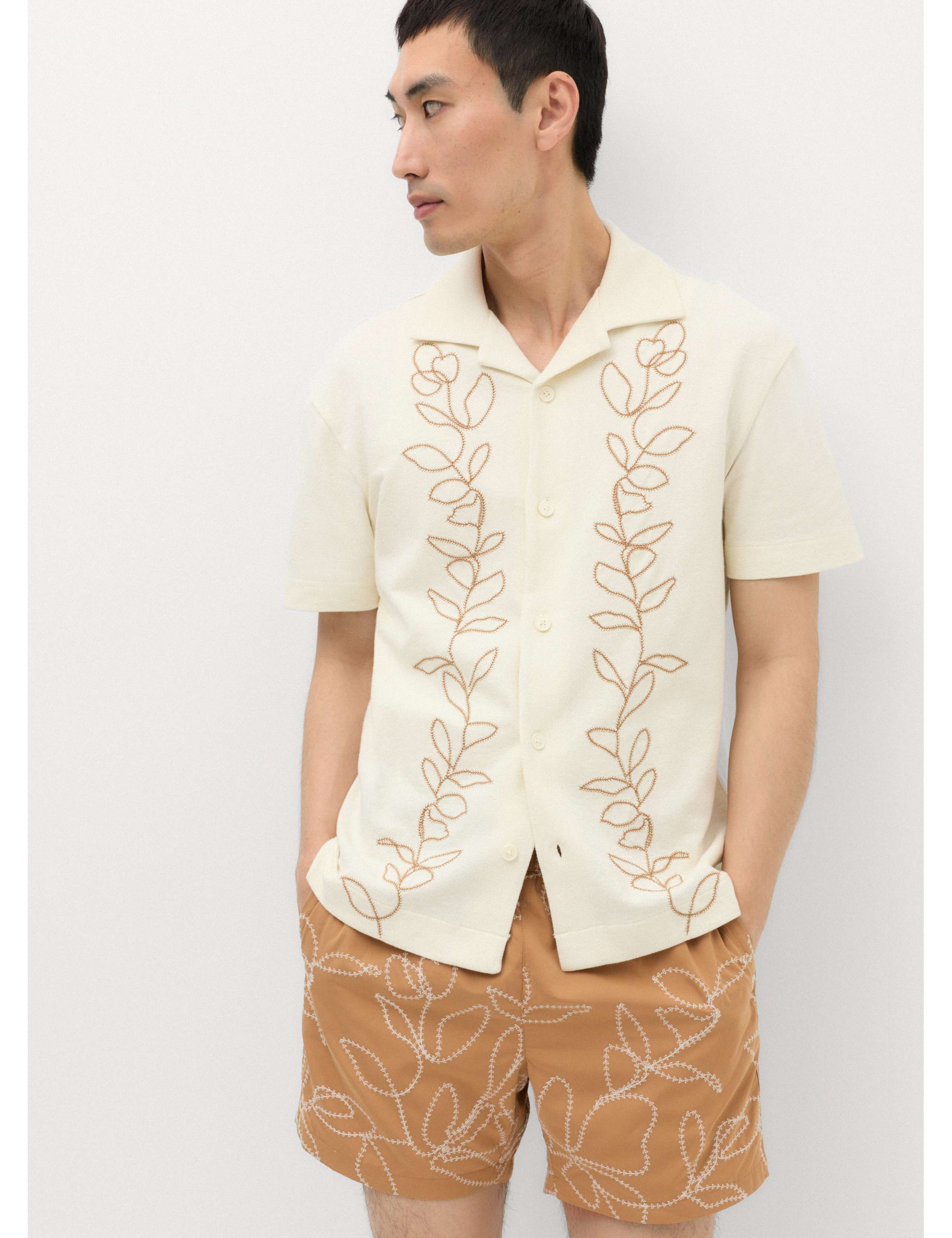 Pure Cotton Embroidered Short Sleeve Shirt 6 of 6