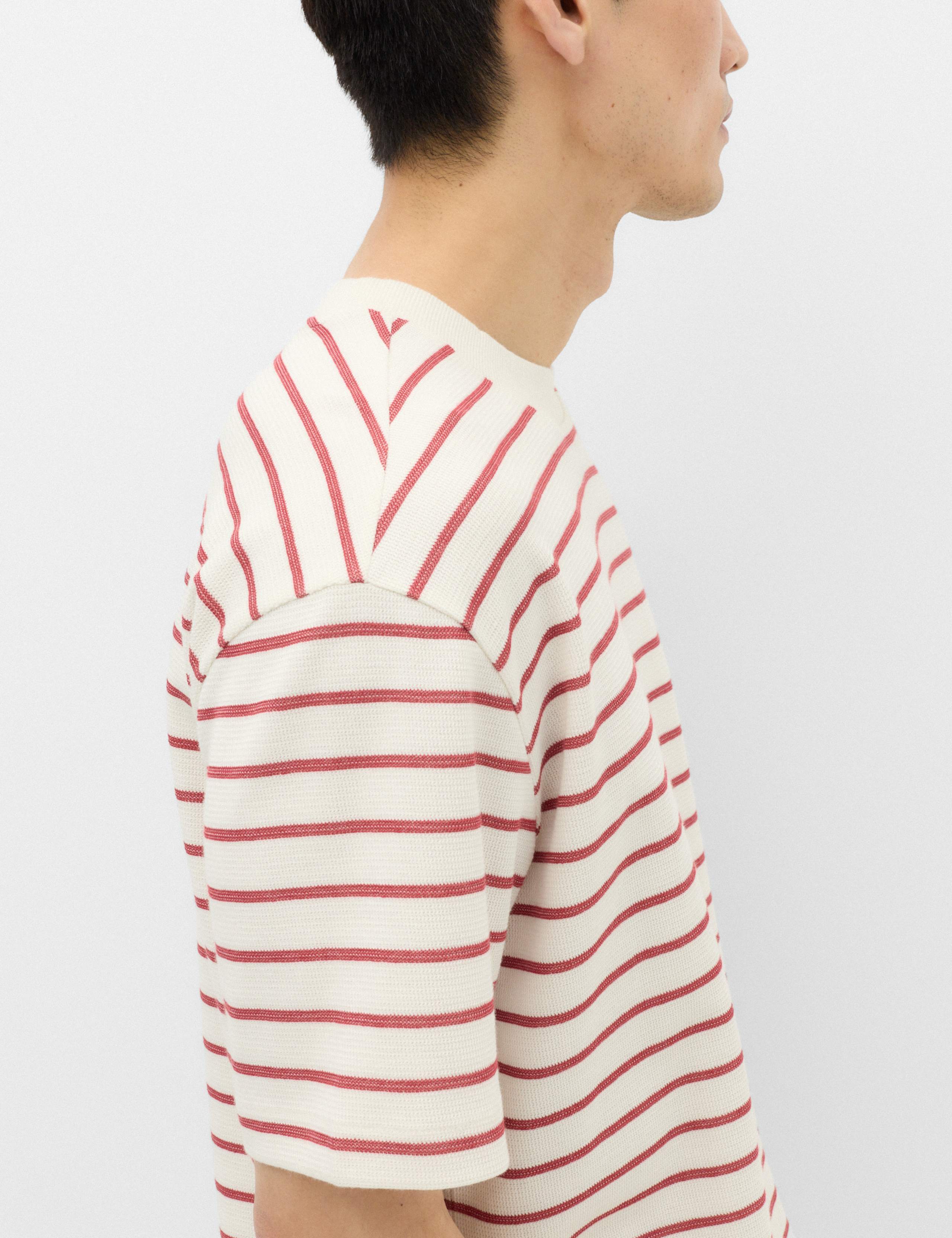 Cotton Rich Textured Breton T-Shirt 3 of 5