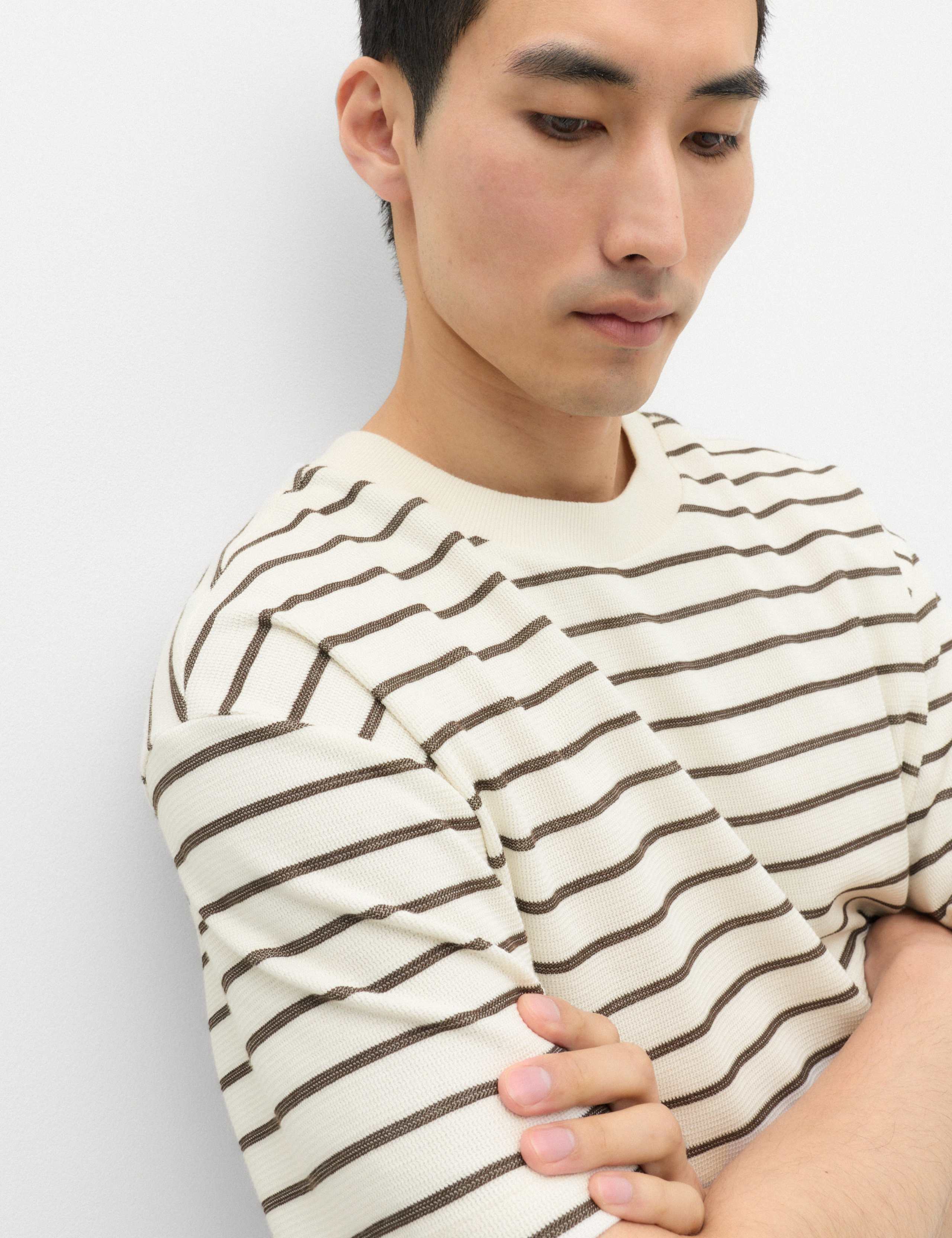 Cotton Rich Textured Breton T-Shirt 3 of 6