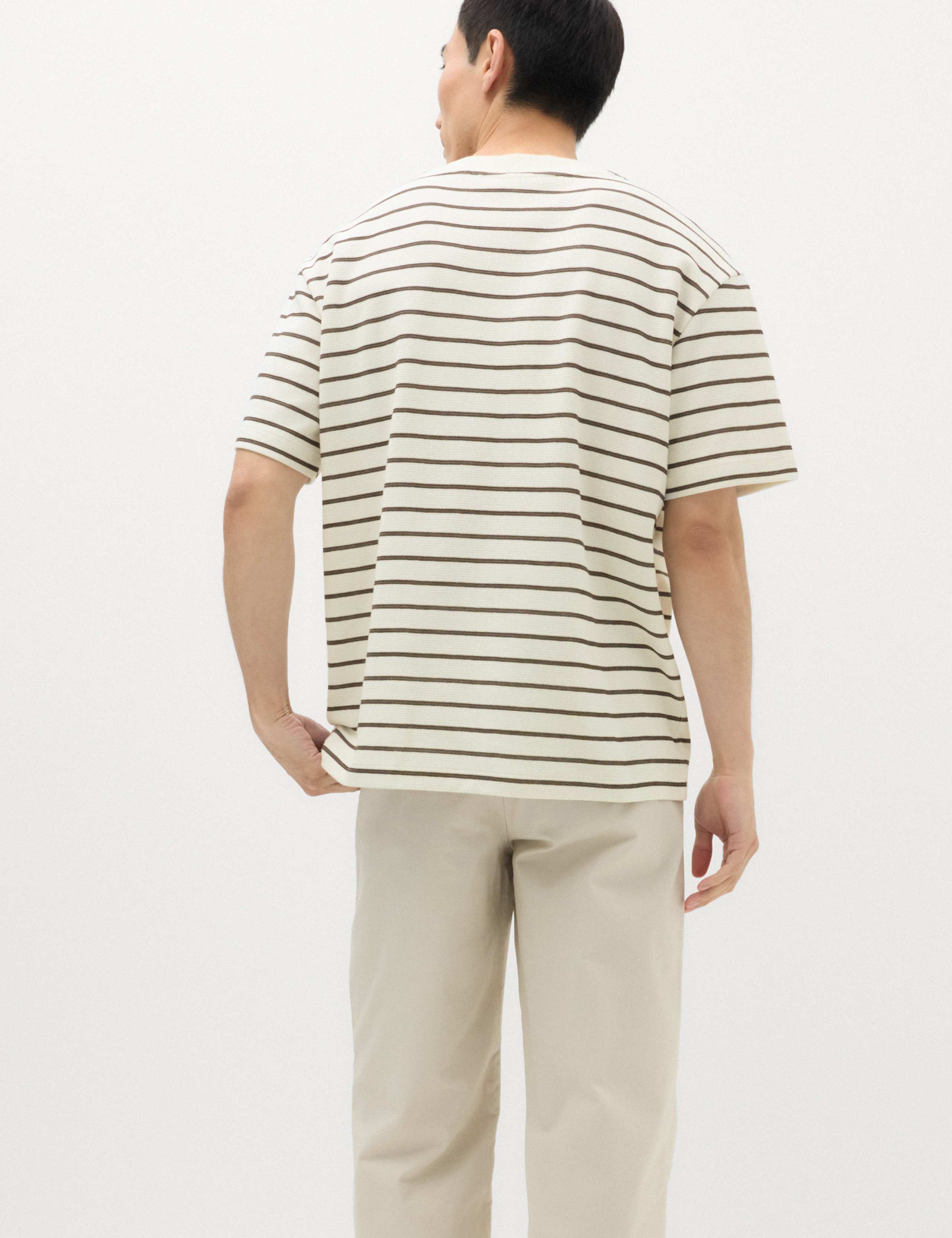 Cotton Rich Textured Breton T-Shirt 4 of 6