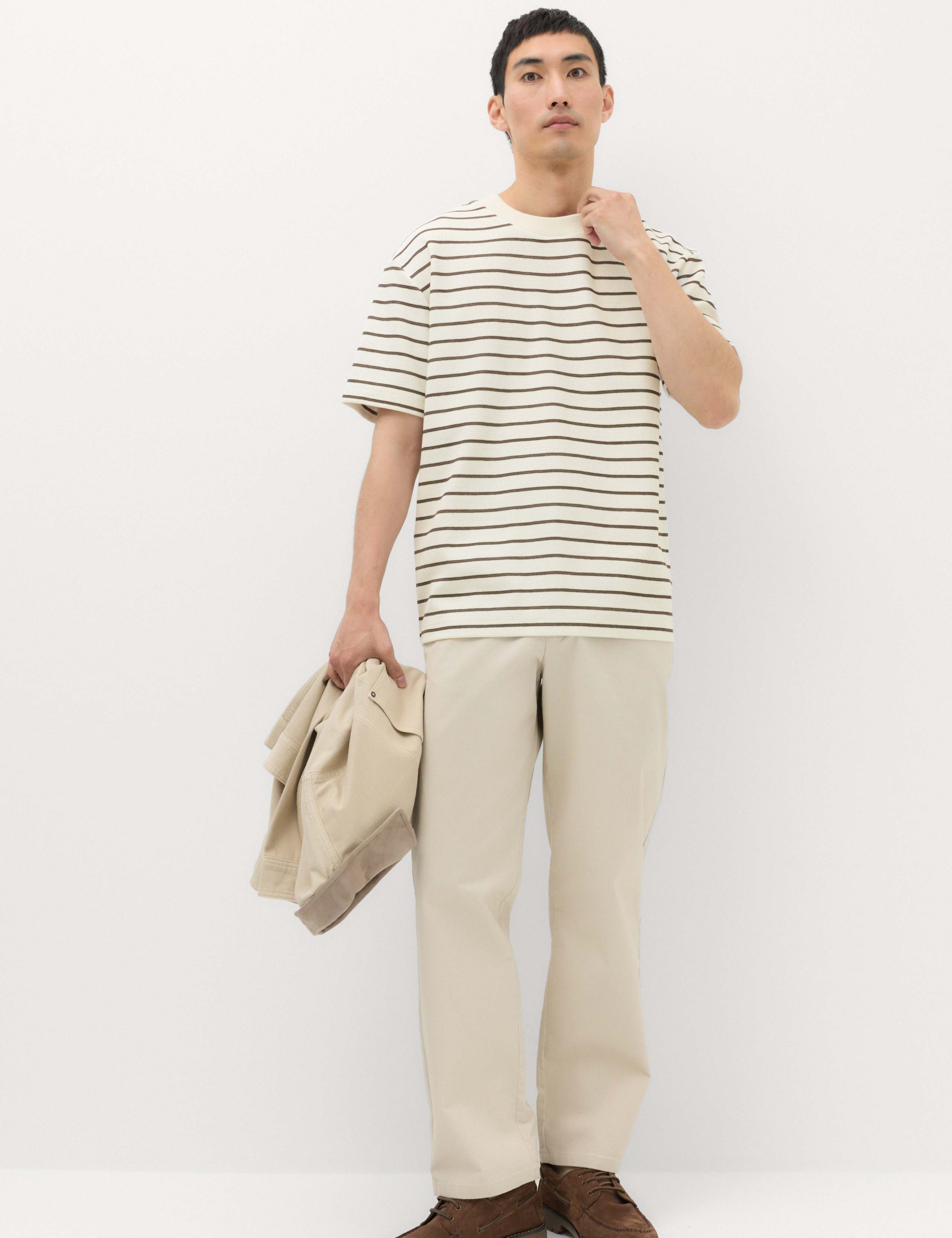 Cotton Rich Textured Breton T-Shirt 5 of 6