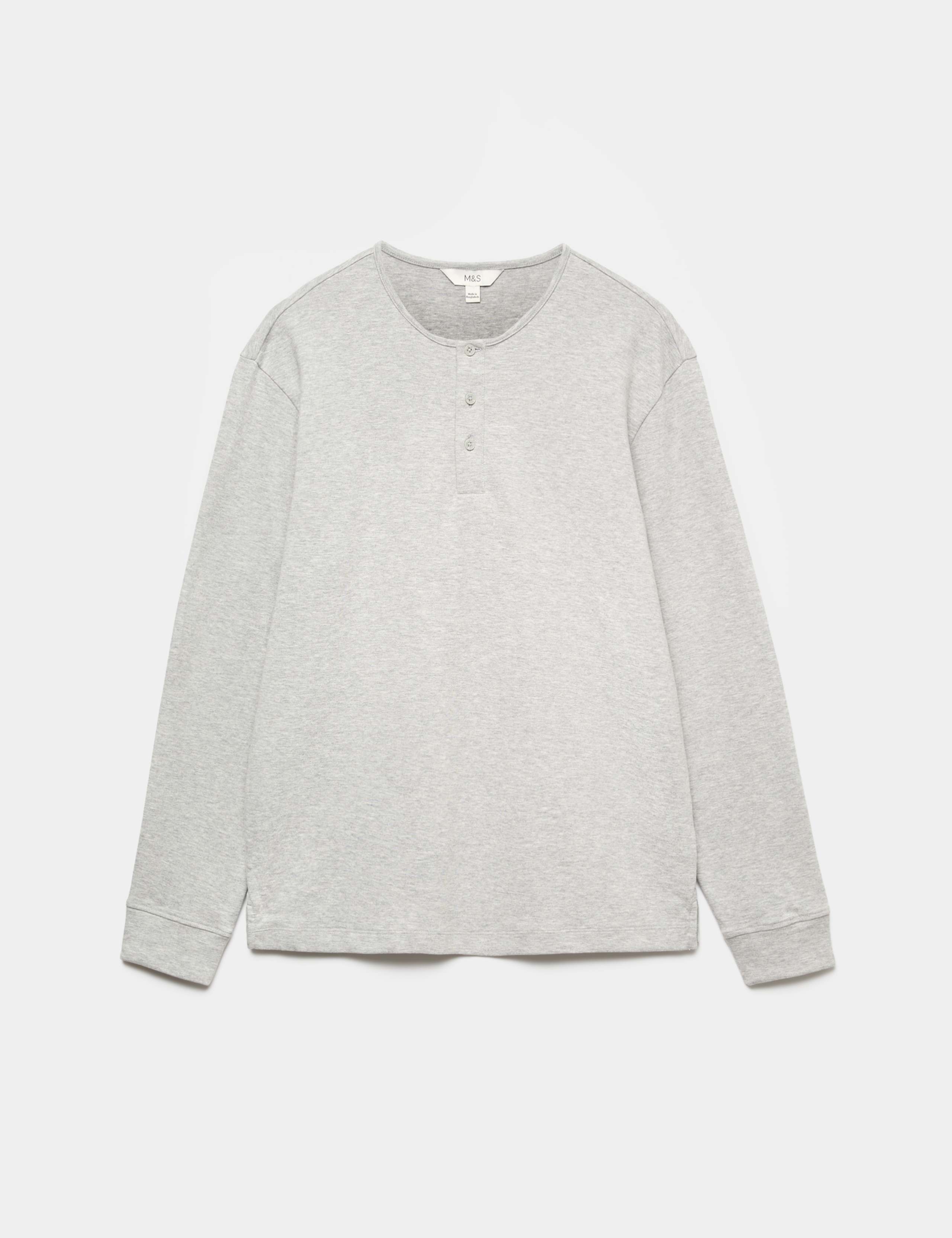 Cotton Rich Cosy Long Sleeve Henley Shirt 2 of 6