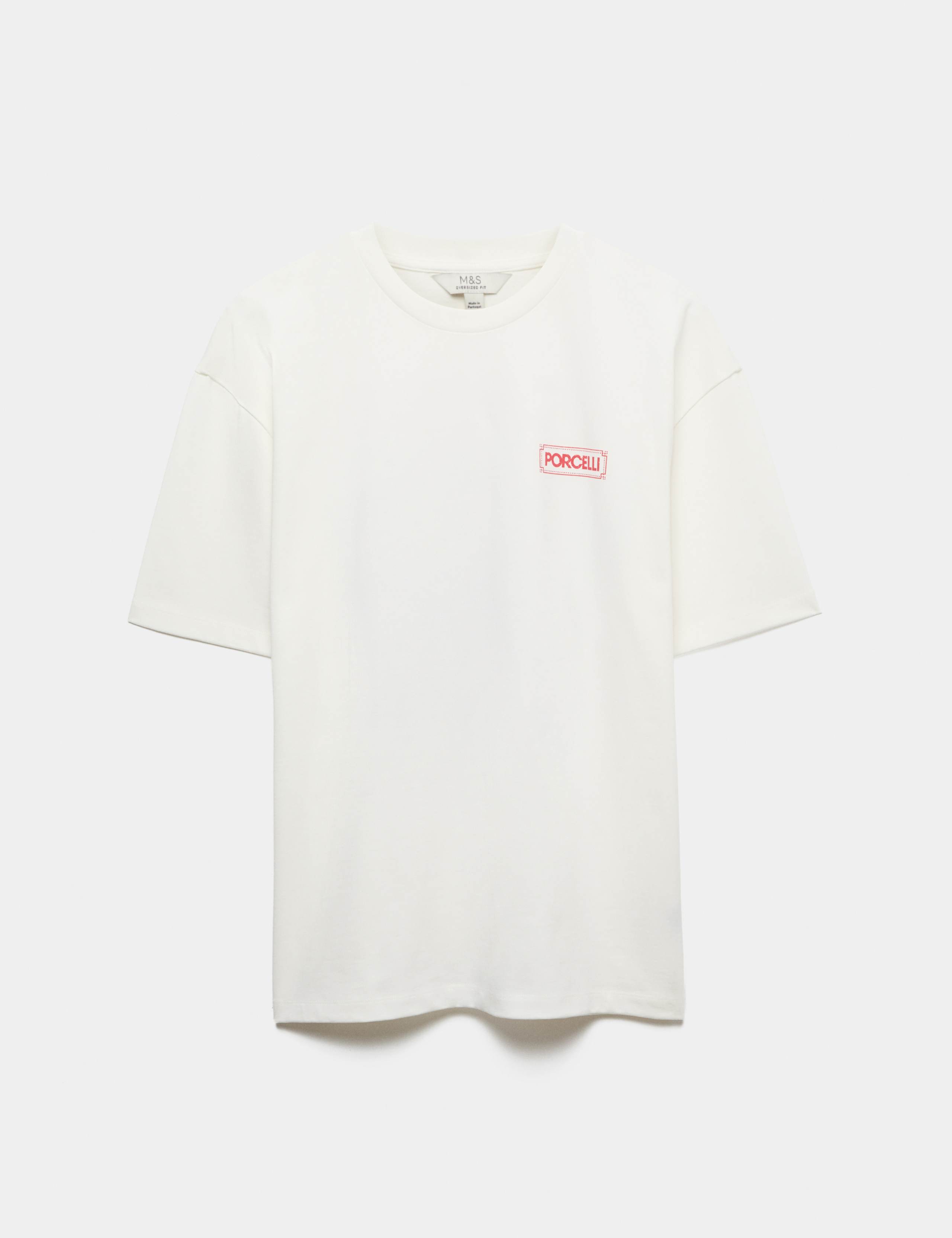 Oversized Pure Cotton Graphic Short Sleeve T-Shirt 2 of 6