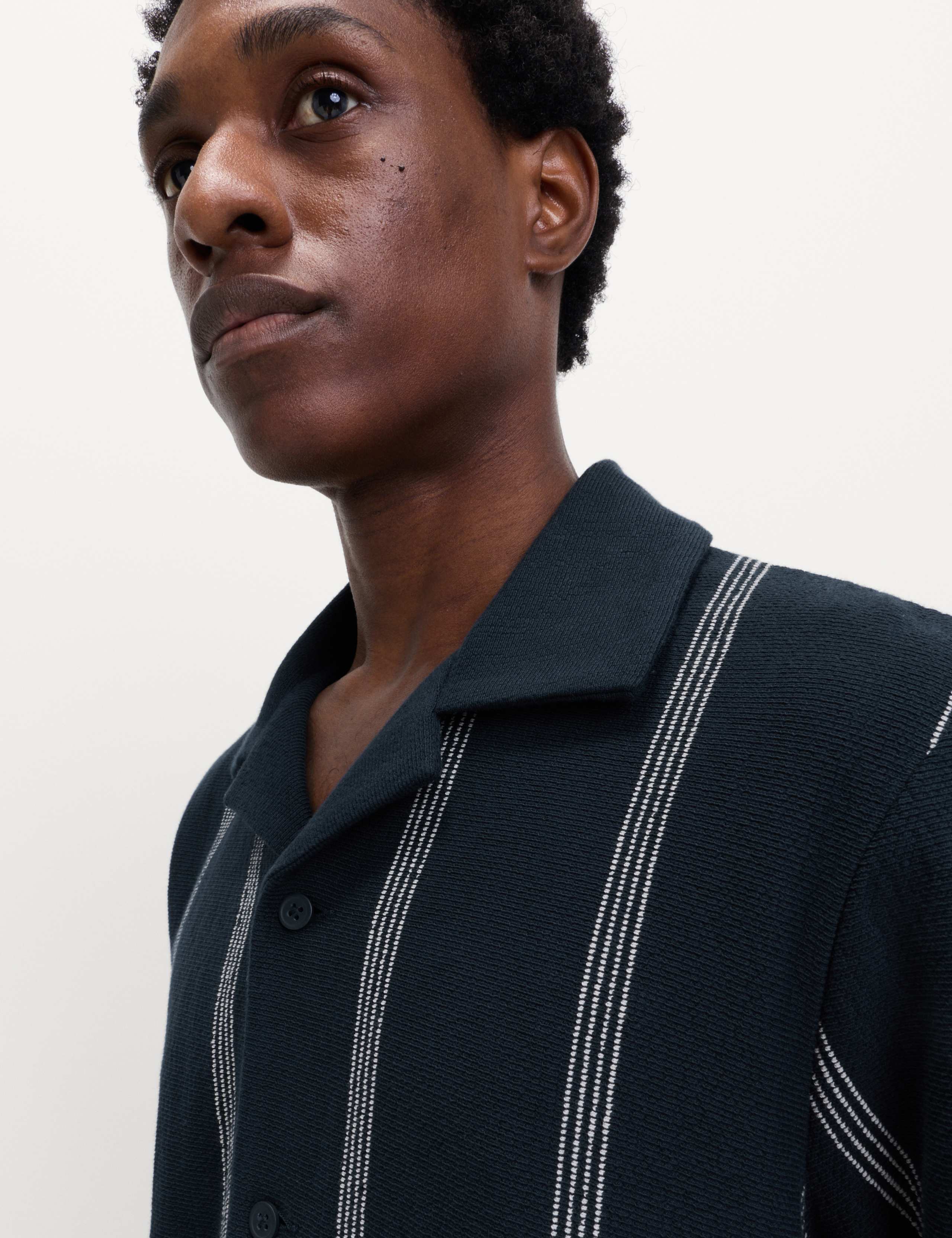 Pure Cotton Striped Revere Polo Shirt 3 of 5