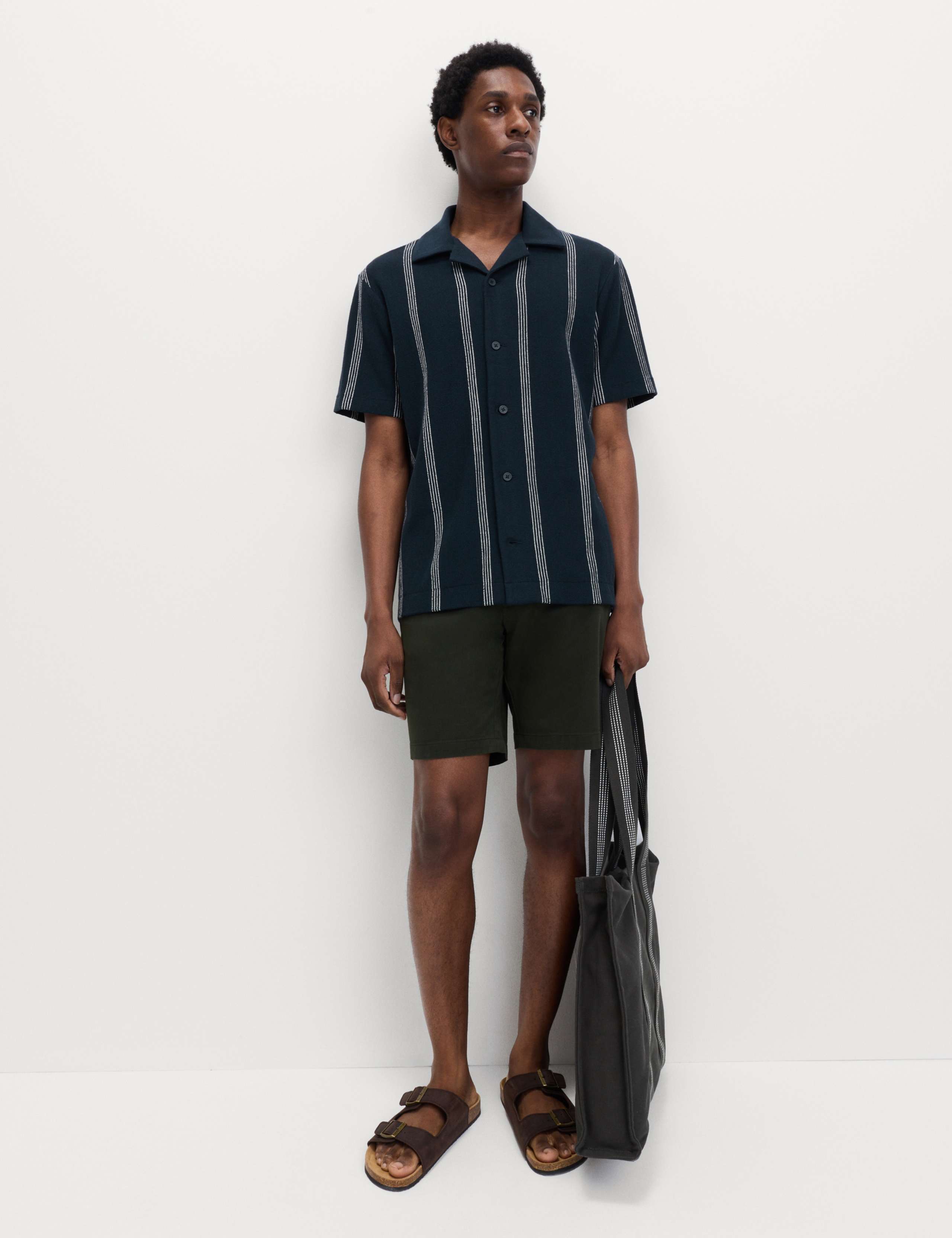 Pure Cotton Striped Revere Polo Shirt 4 of 5