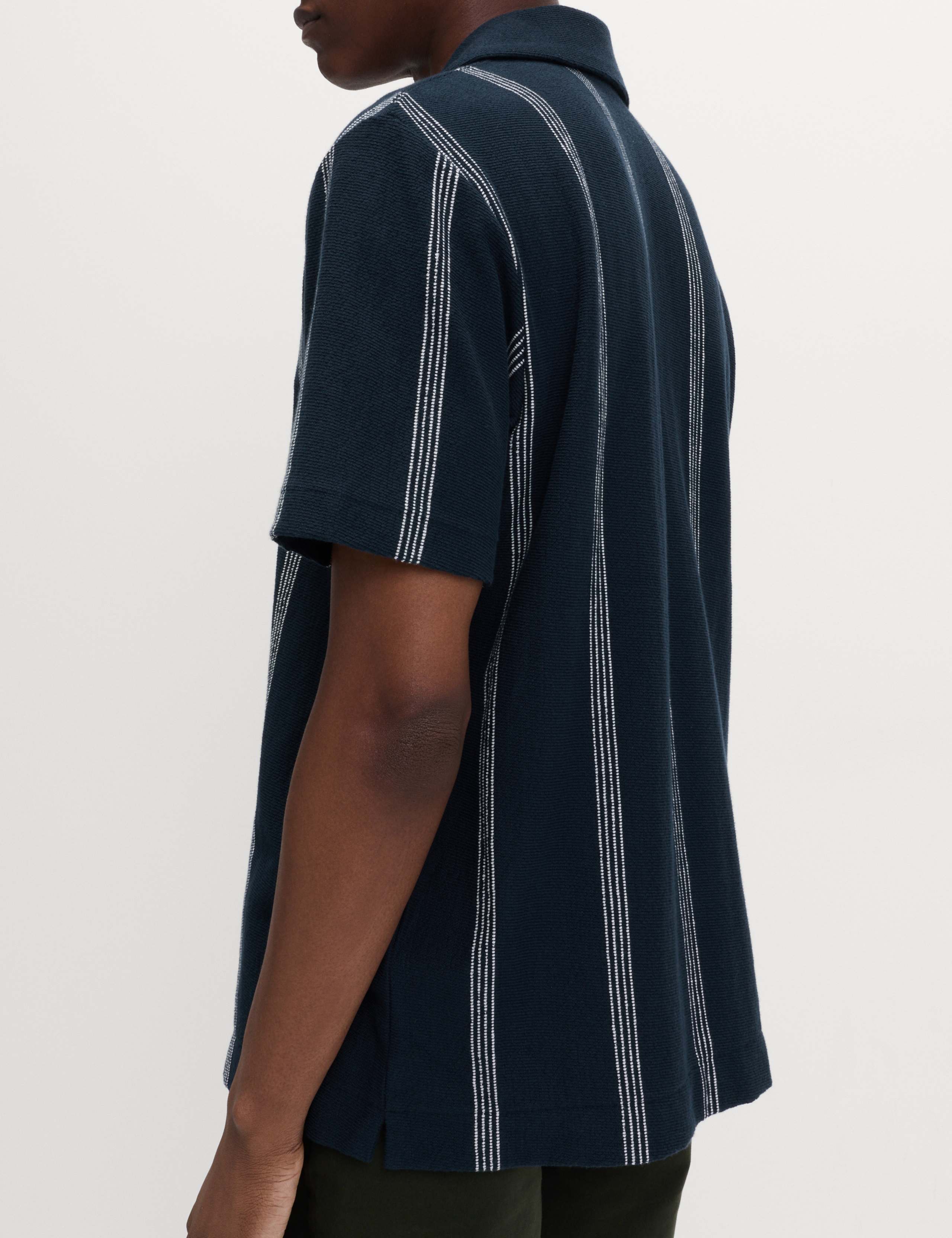 Pure Cotton Striped Revere Polo Shirt 5 of 5