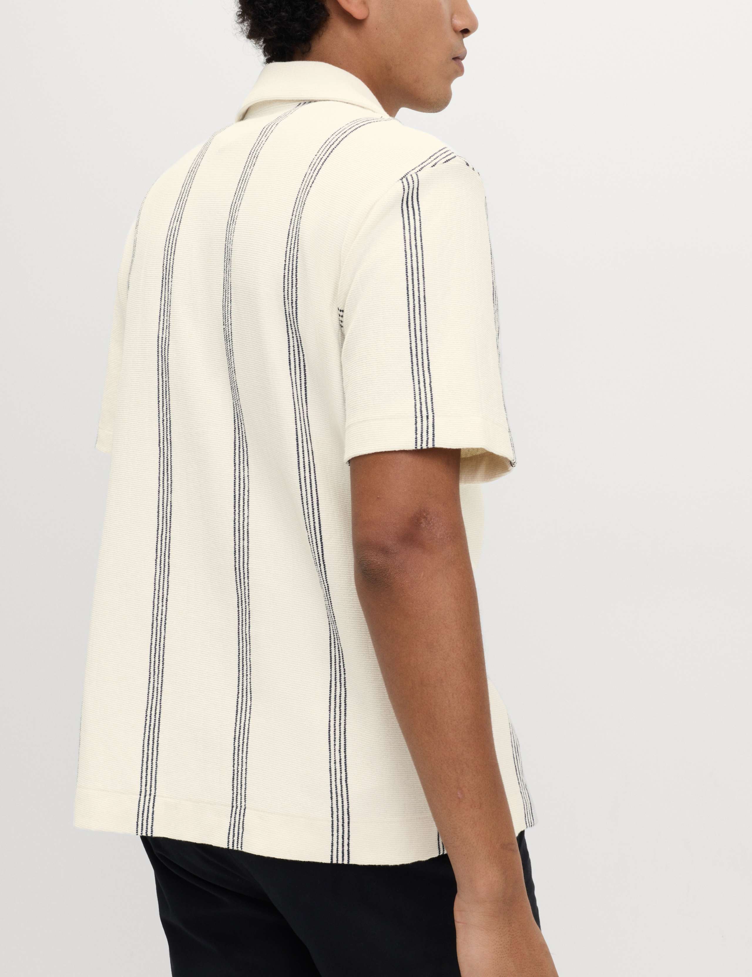 Pure Cotton Striped Revere Polo Shirt 5 of 5