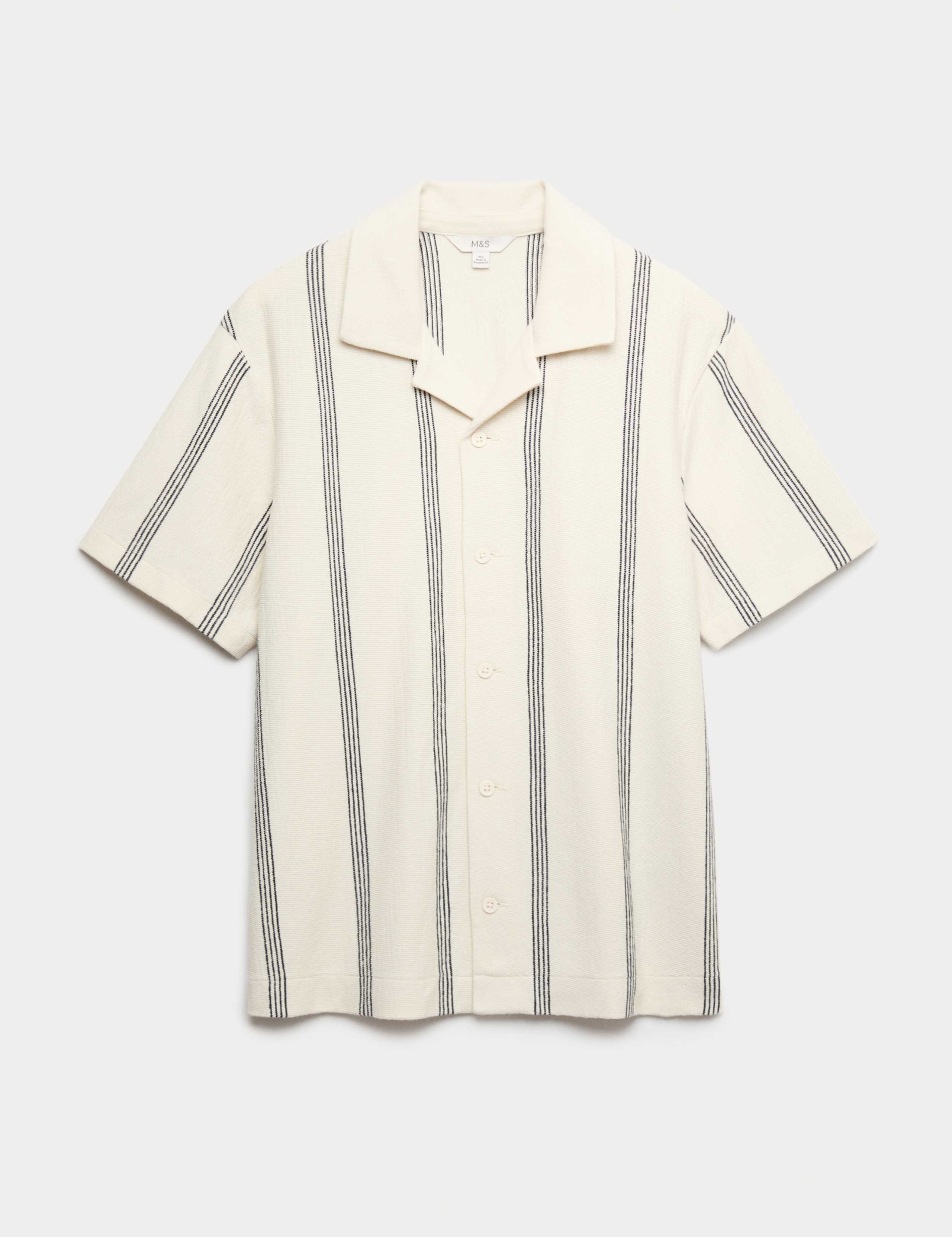 Pure Cotton Striped Revere Polo Shirt 1 of 1
