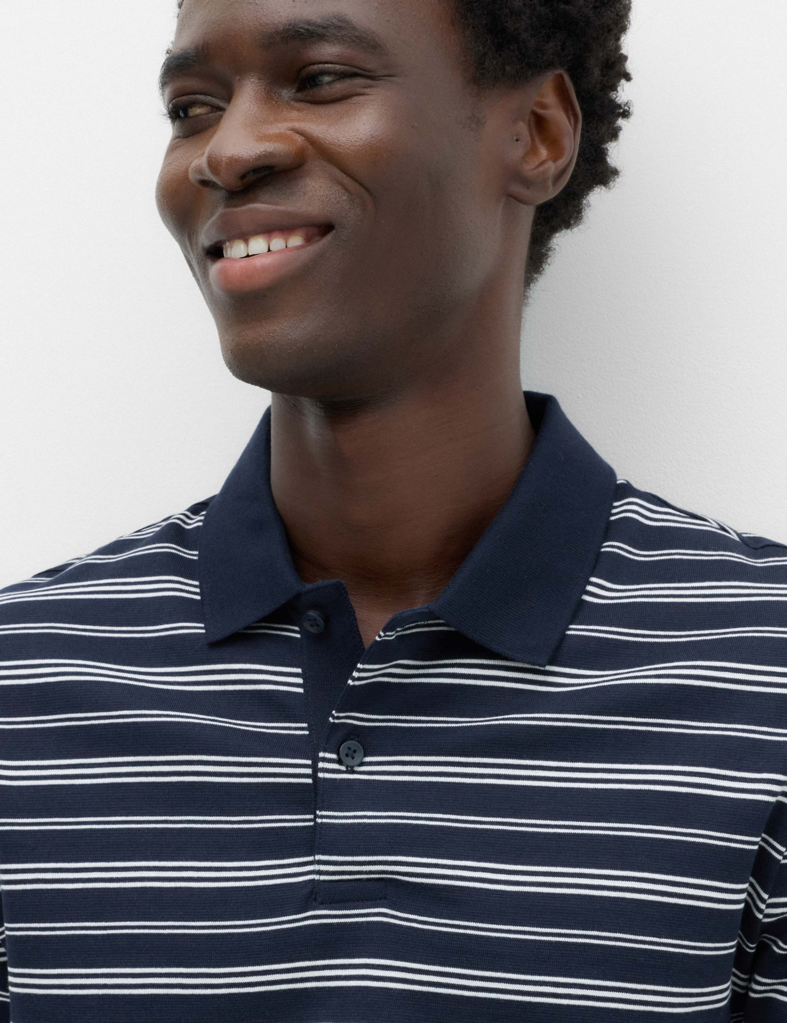 Pure Cotton Yarn Dye Striped Polo Shirt 3 of 5