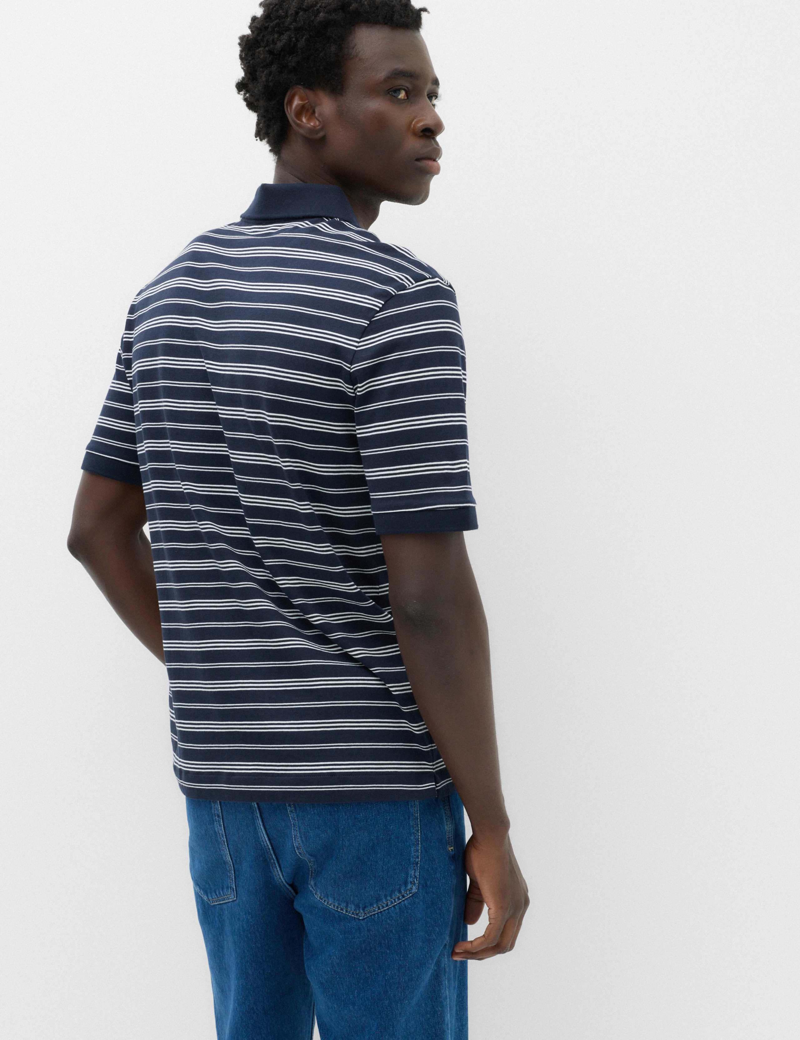Pure Cotton Yarn Dye Striped Polo Shirt 4 of 5