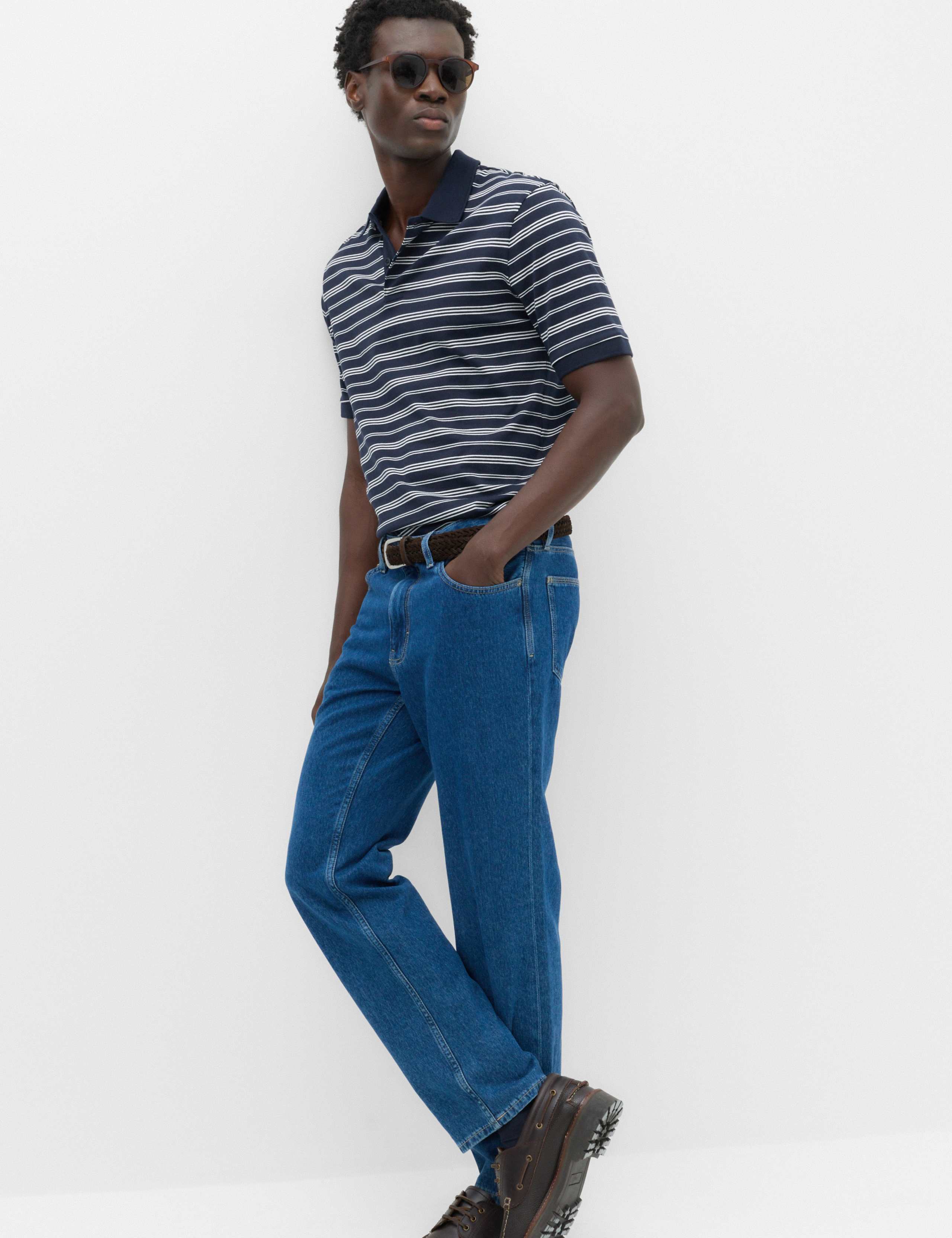 Pure Cotton Yarn Dye Striped Polo Shirt 5 of 5