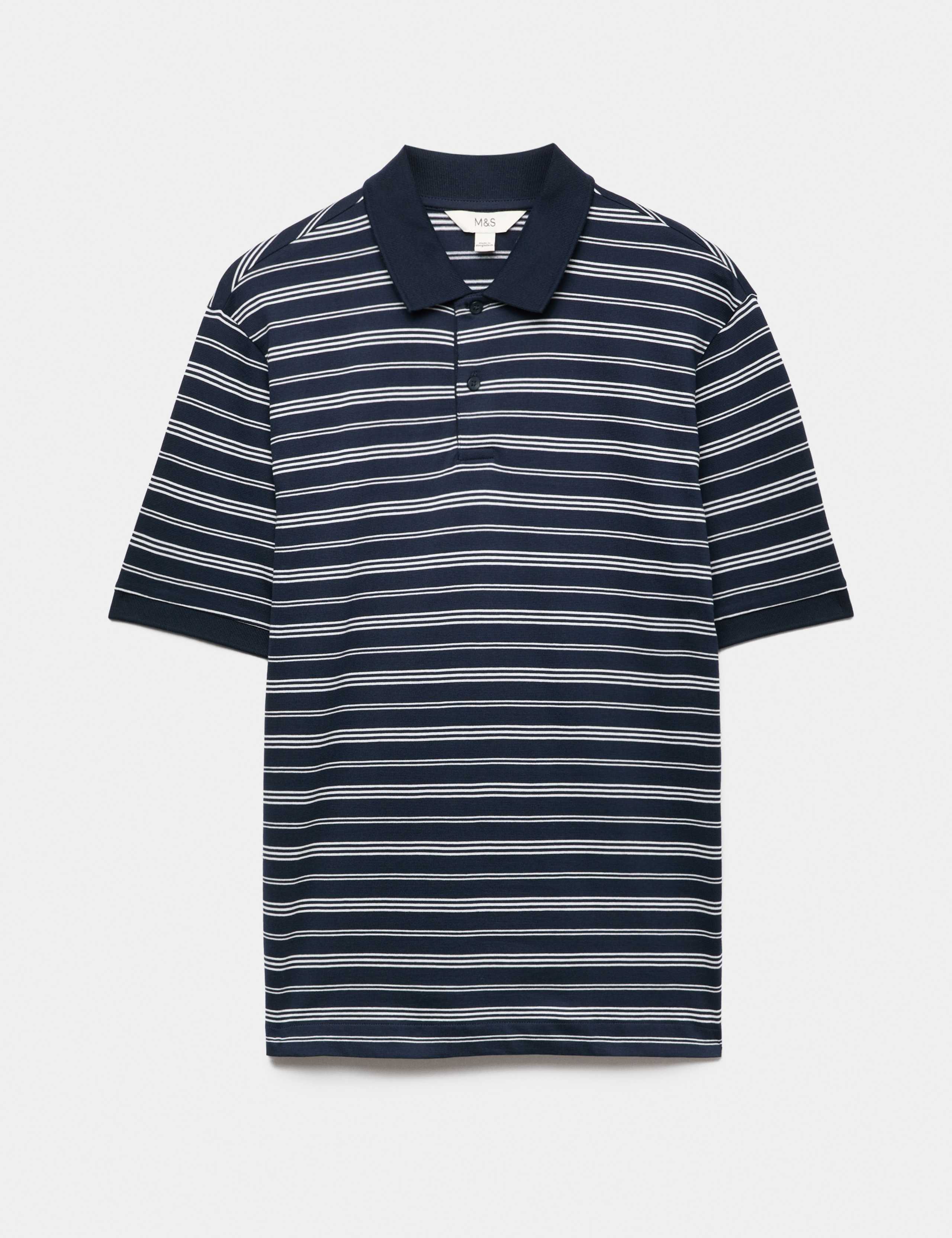Pure Cotton Yarn Dye Striped Polo Shirt 2 of 5