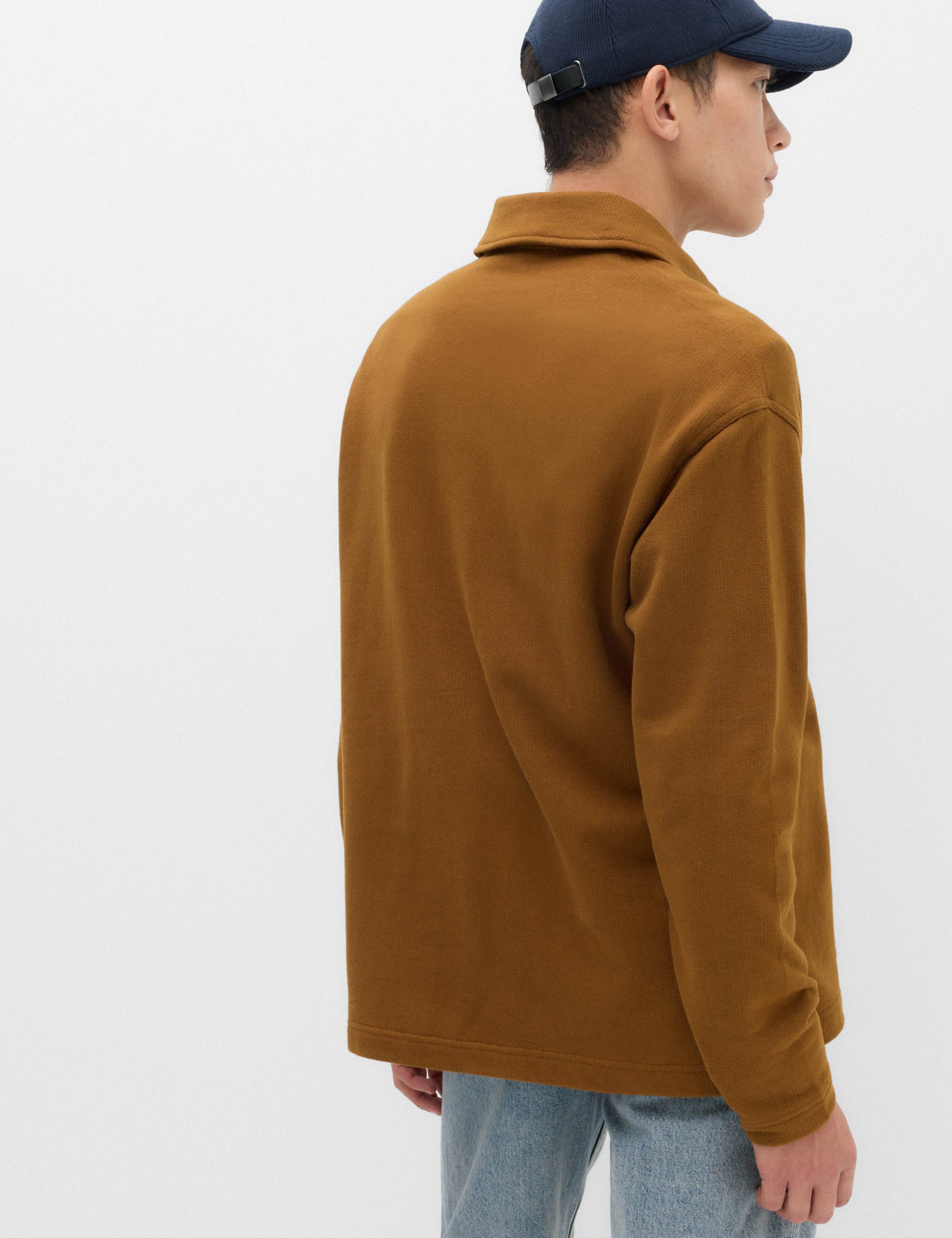 Pure Cotton Heavyweight Long Sleeve Polo Shirt 5 of 6