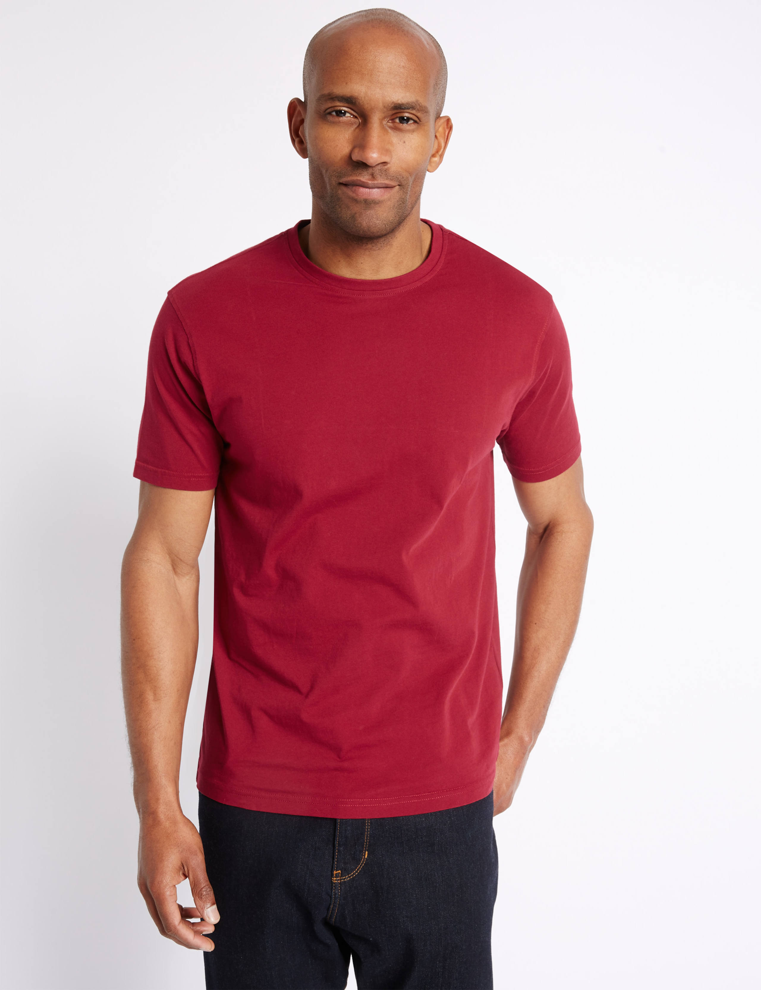 Slim Fit Pure Cotton Crew Neck T-Shirt 1 of 3