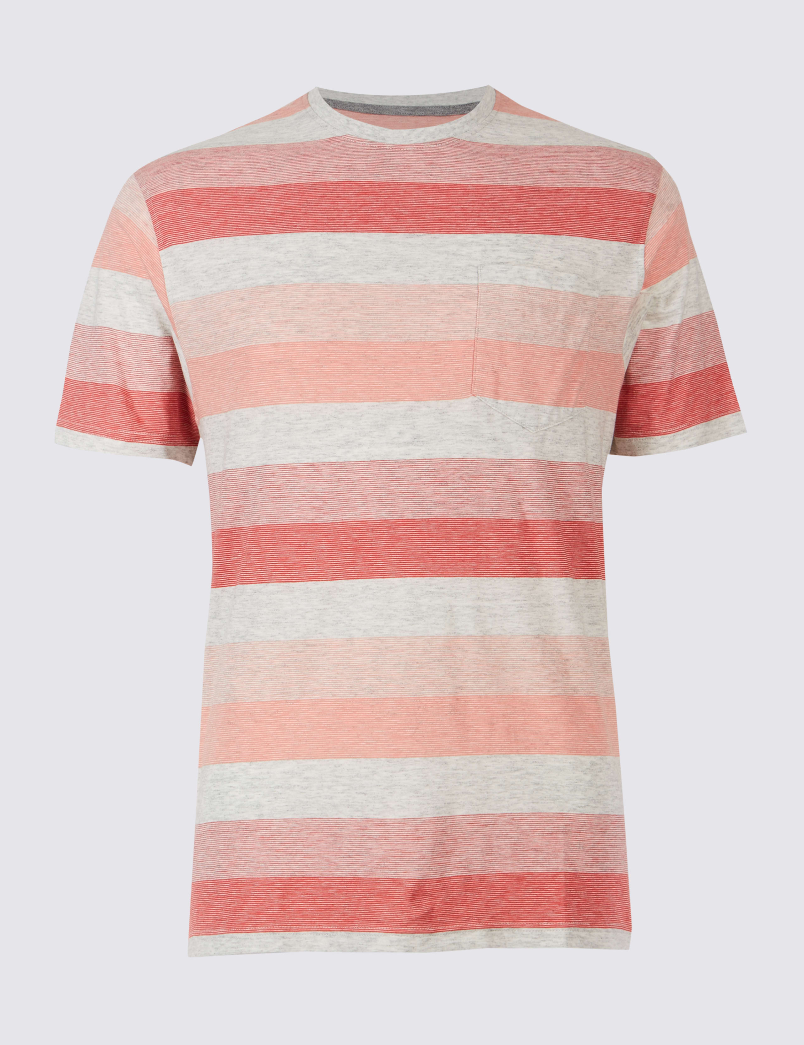 Pure Cotton Striped Crew Neck T-Shirt 2 of 4