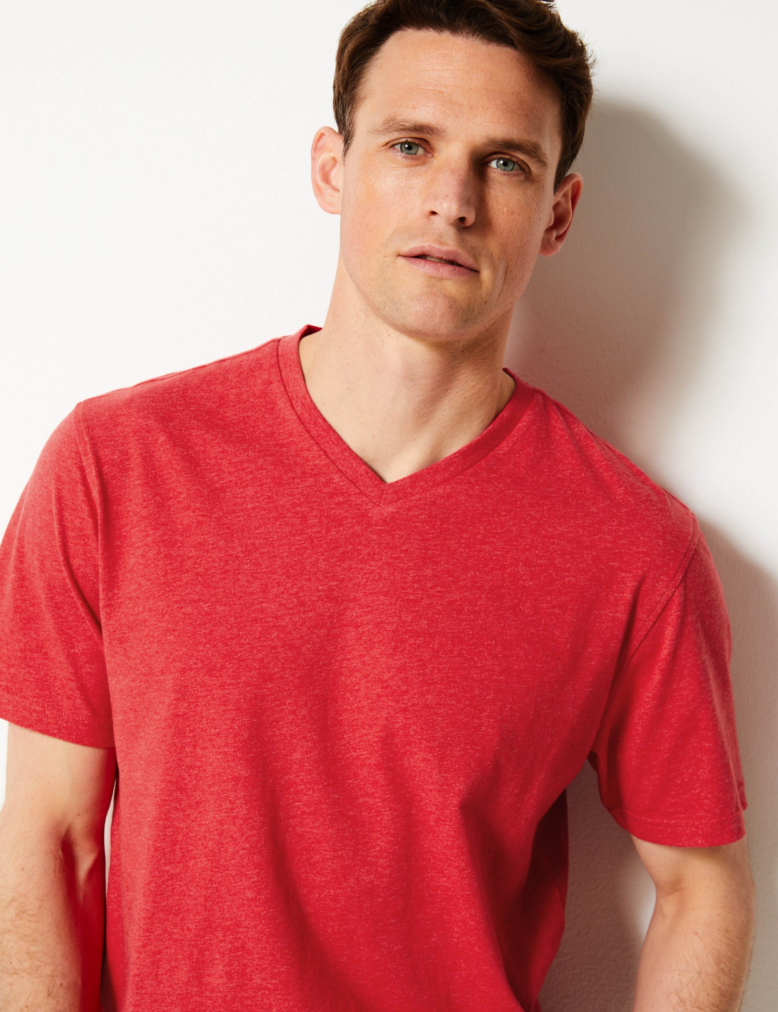 Pure Cotton V-Neck T-Shirt 2 of 3