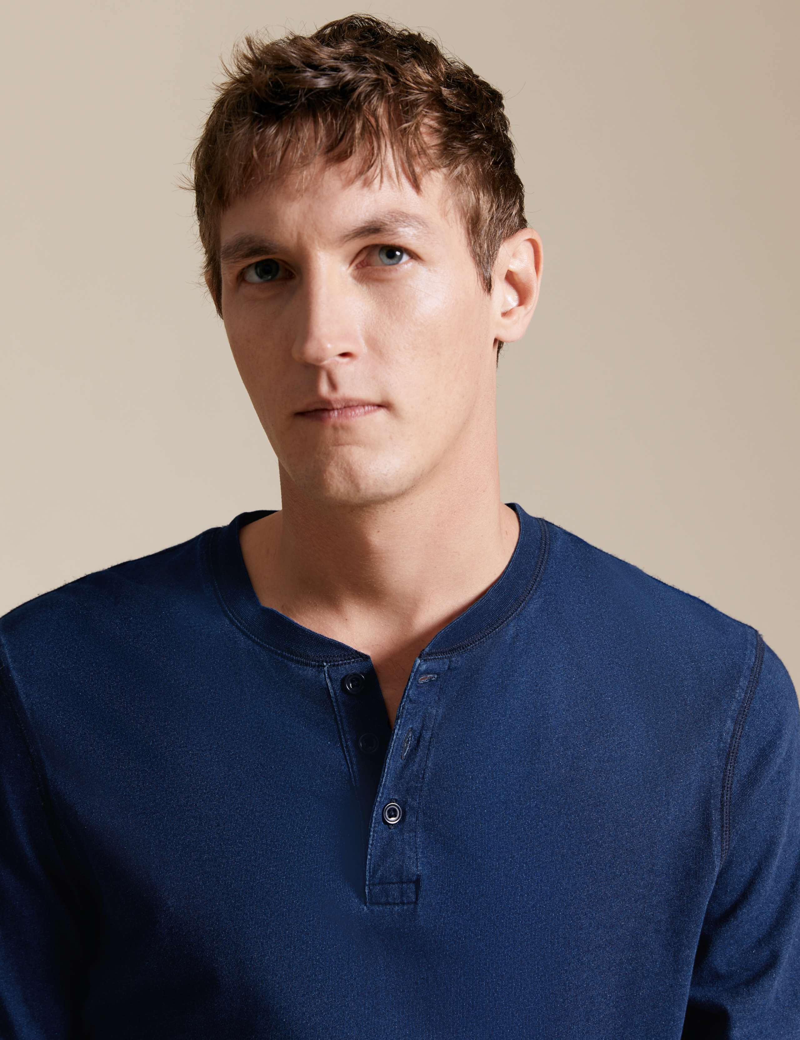Wetherby Pure Cotton Henley T-Shirt 3 of 8