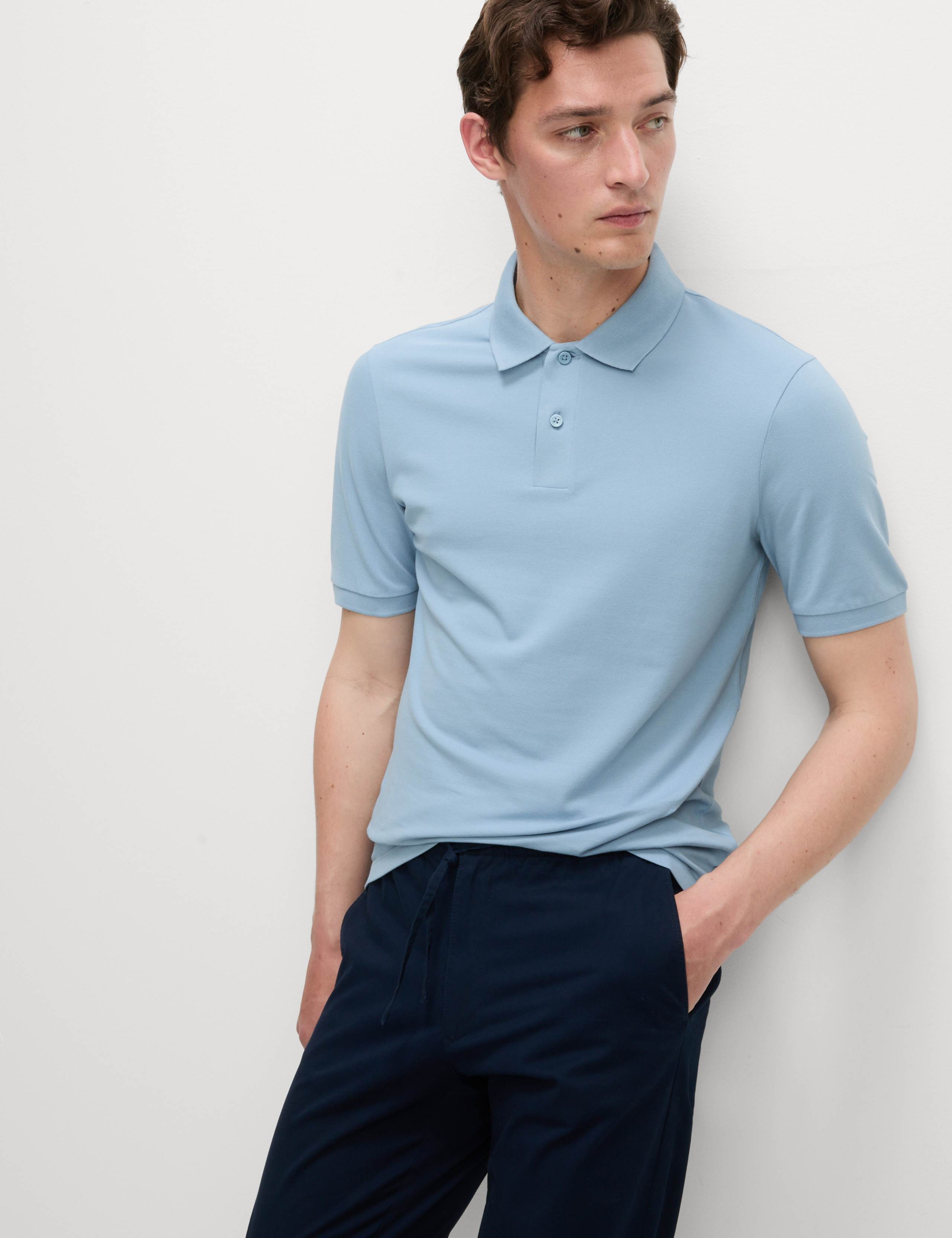 Slim Fit Cotton Rich Pique Polo Shirt 1 of 5