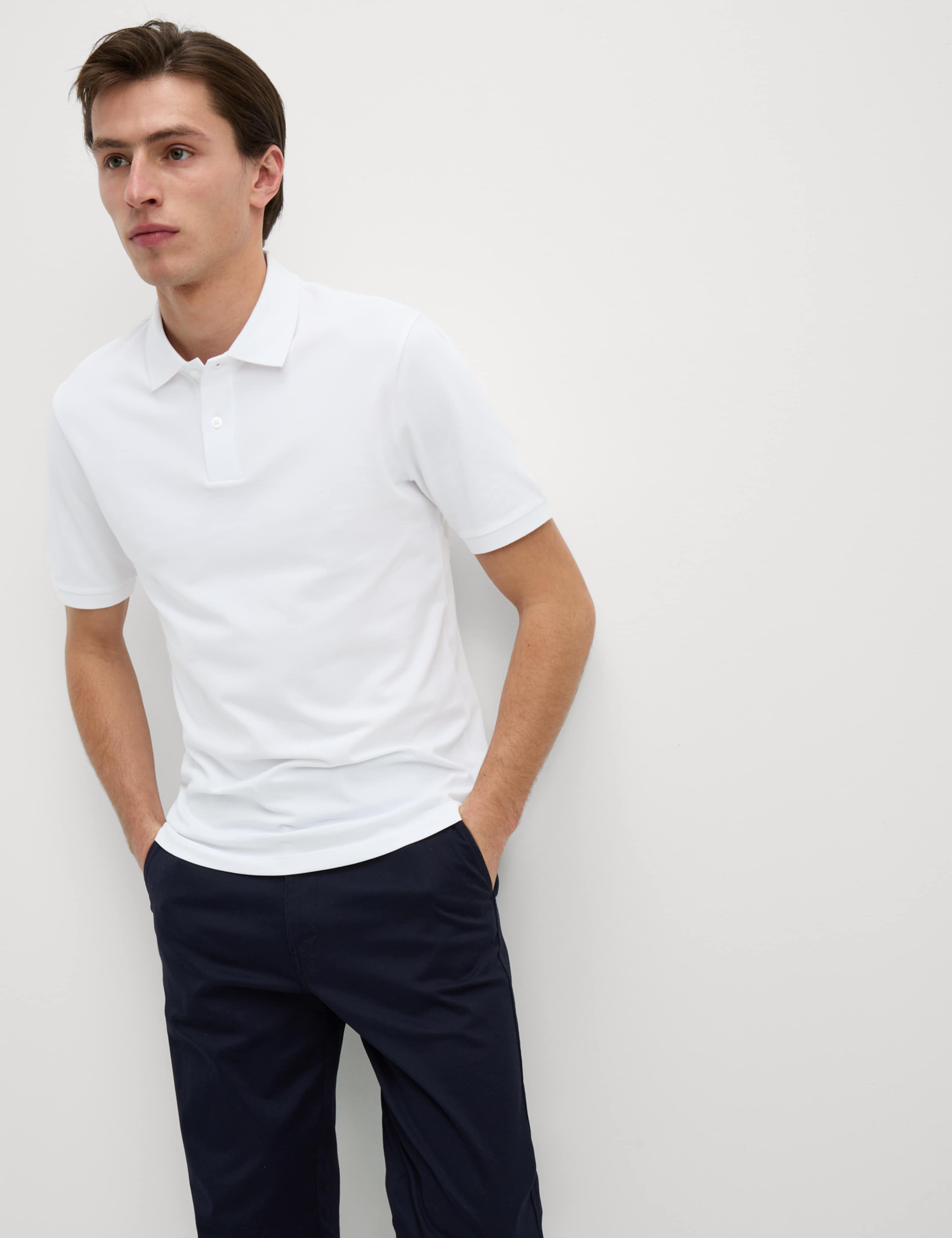 Slim Fit Cotton Rich Pique Polo Shirt 3 of 6