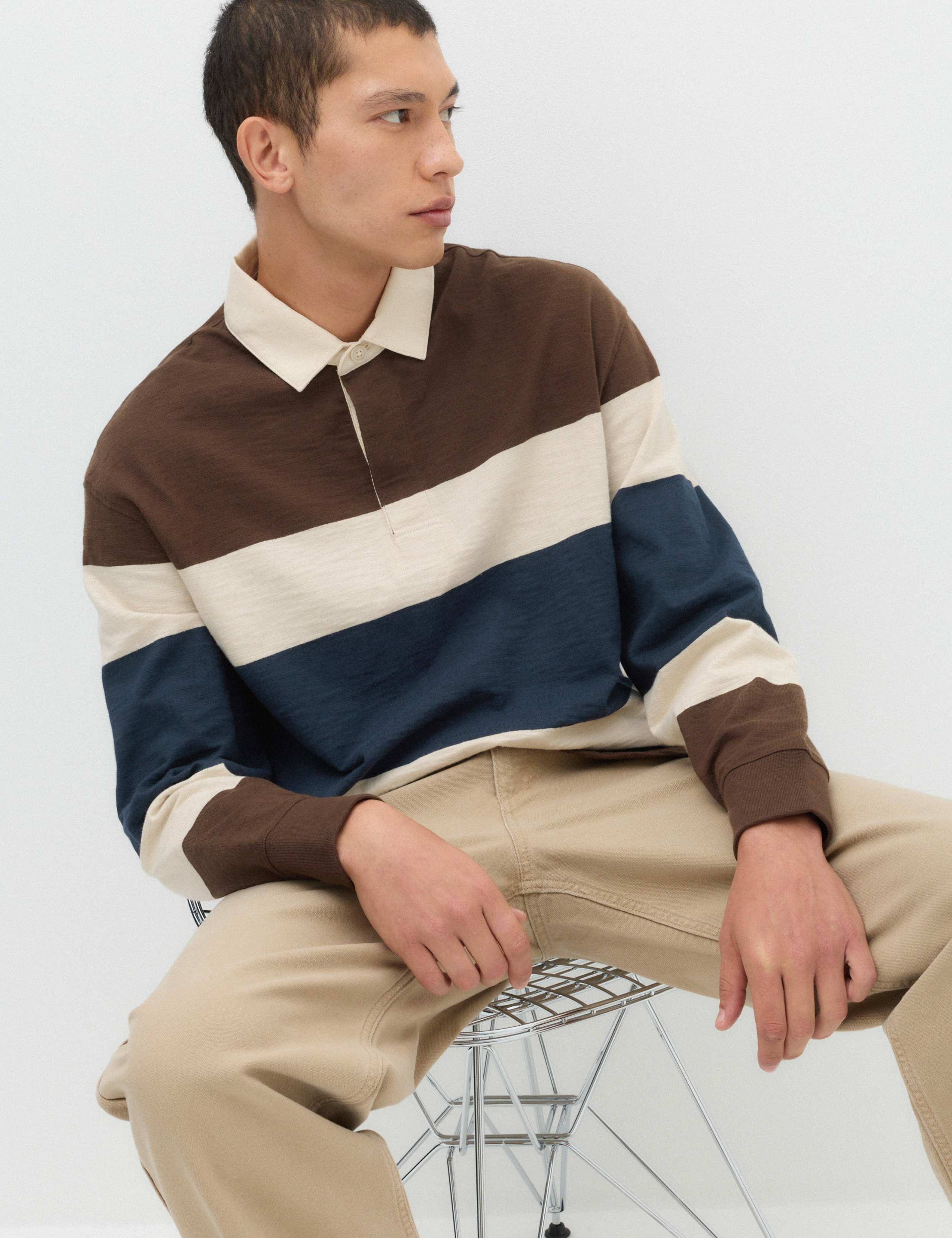 Pure Cotton Colour Block Rugby Shirt 6 of 7
