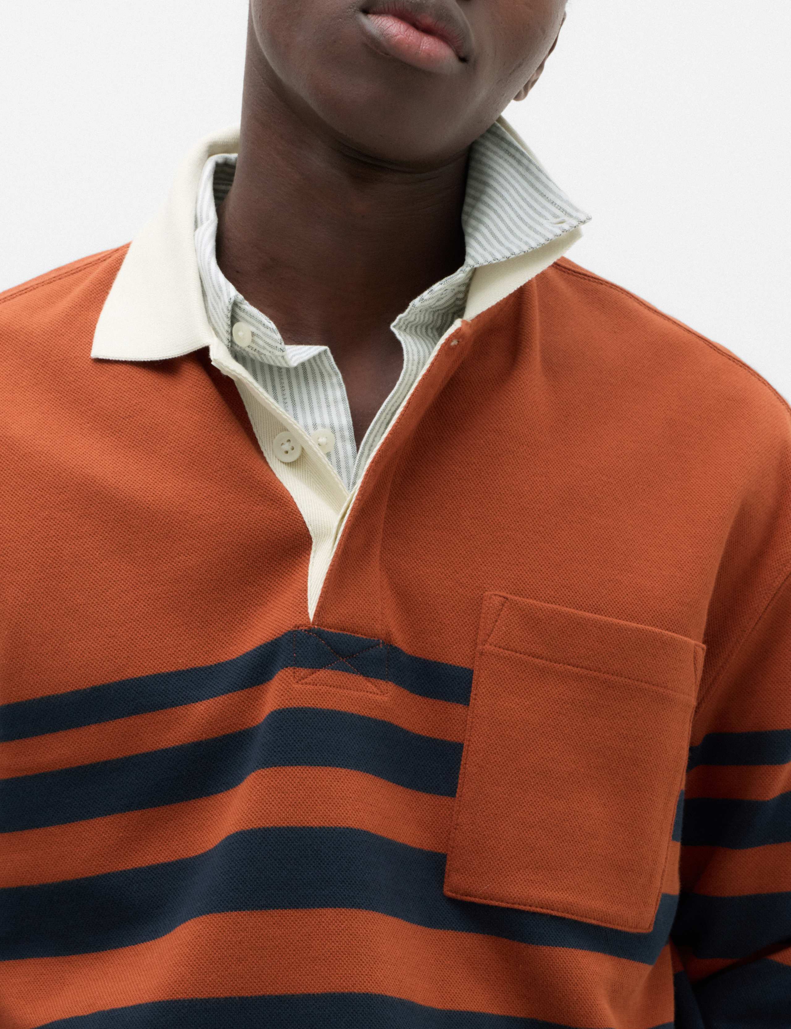 Cotton Rich Striped Long Sleeve Rugby Shirt 3 of 5