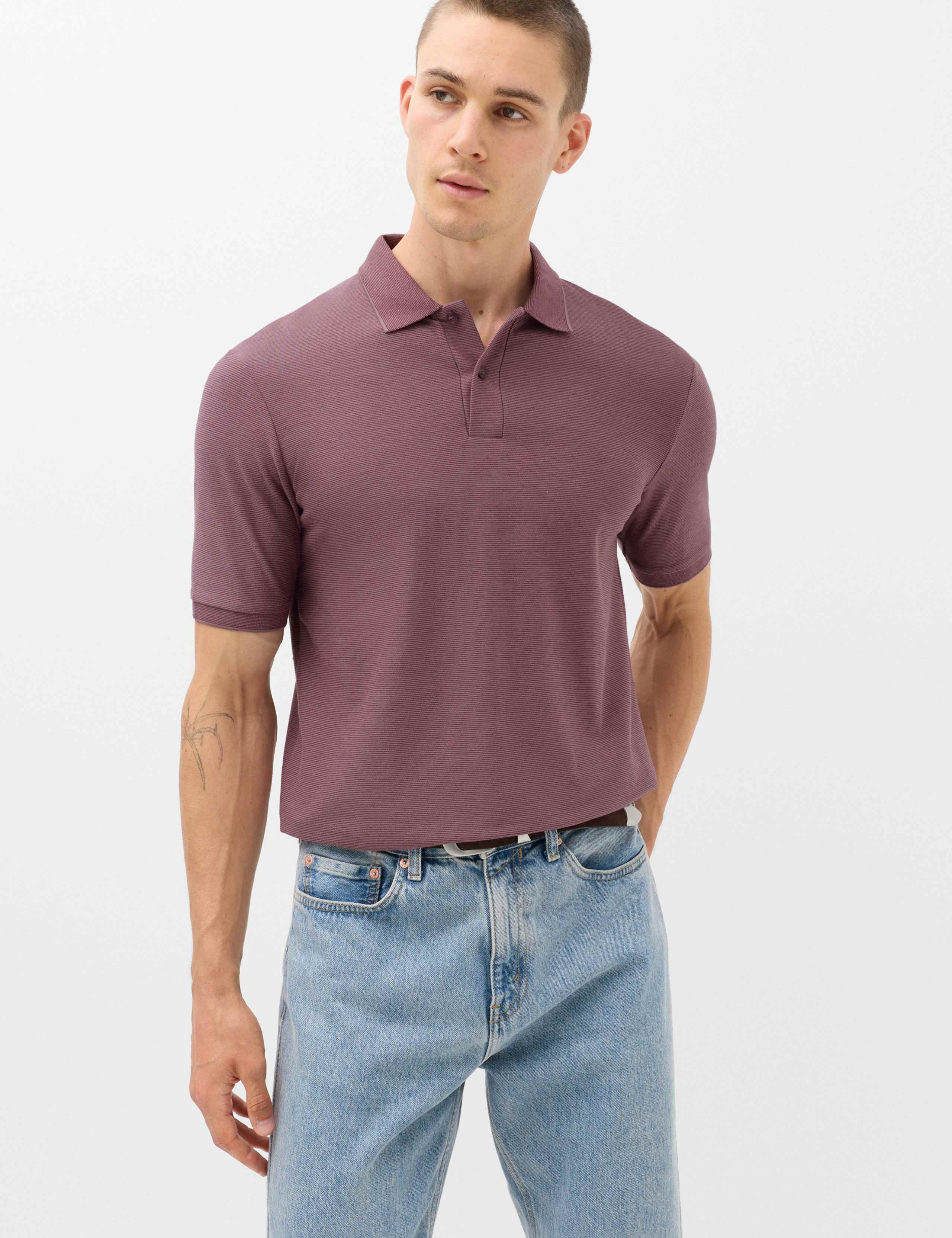 Cotton Rich Striped Short Sleeve Polo Shirt 1 of 5