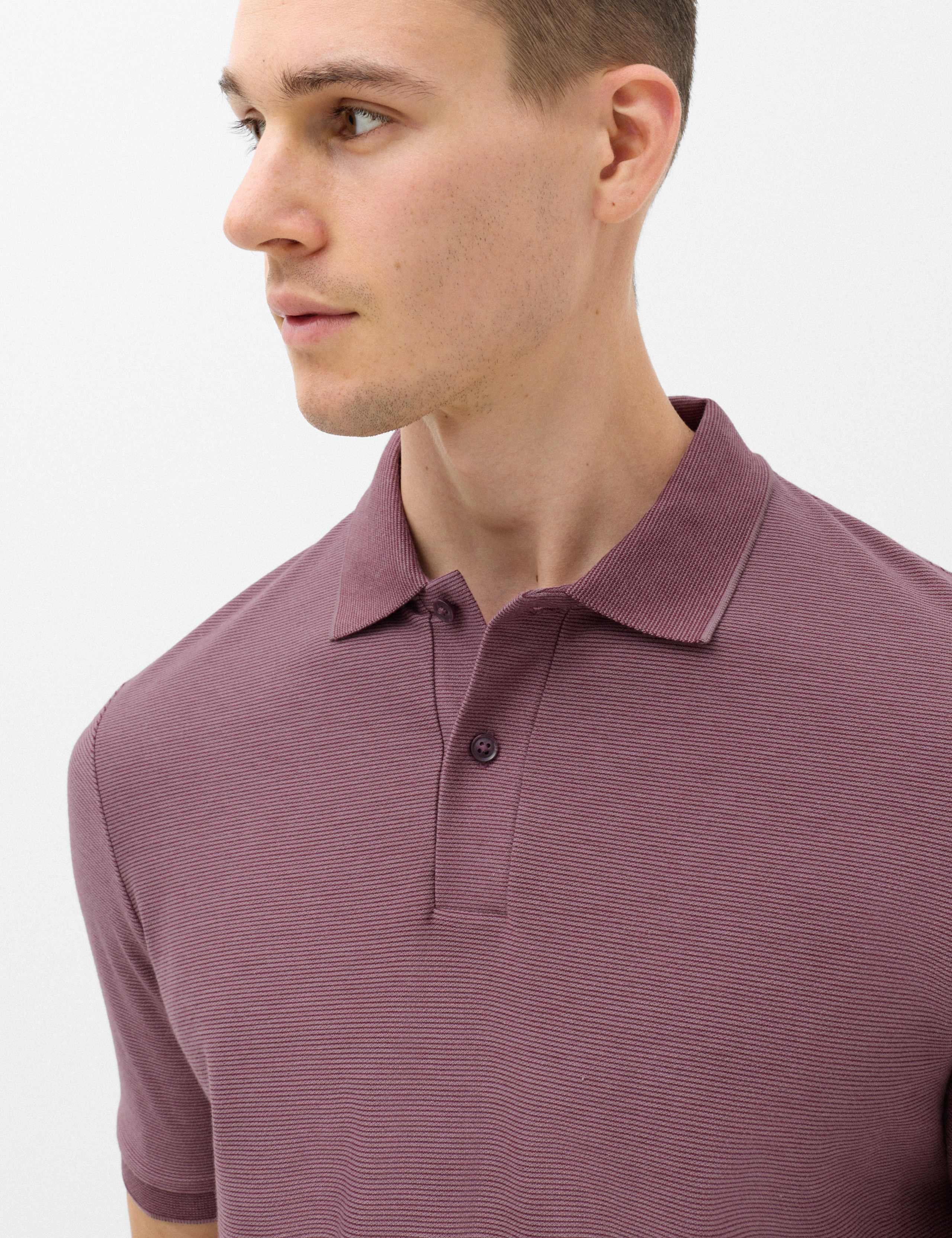 Cotton Rich Striped Short Sleeve Polo Shirt 3 of 5