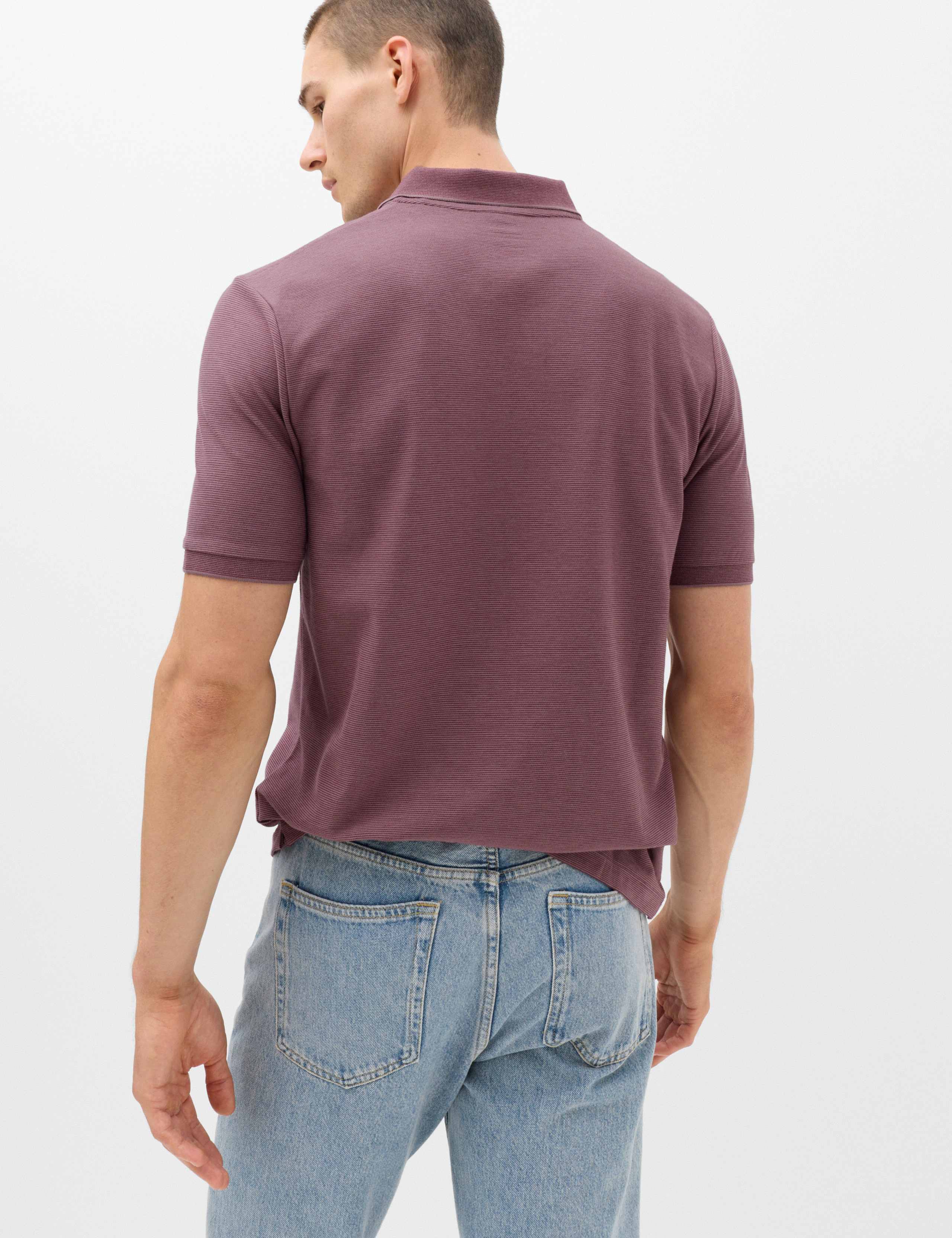 Cotton Rich Striped Short Sleeve Polo Shirt 4 of 5