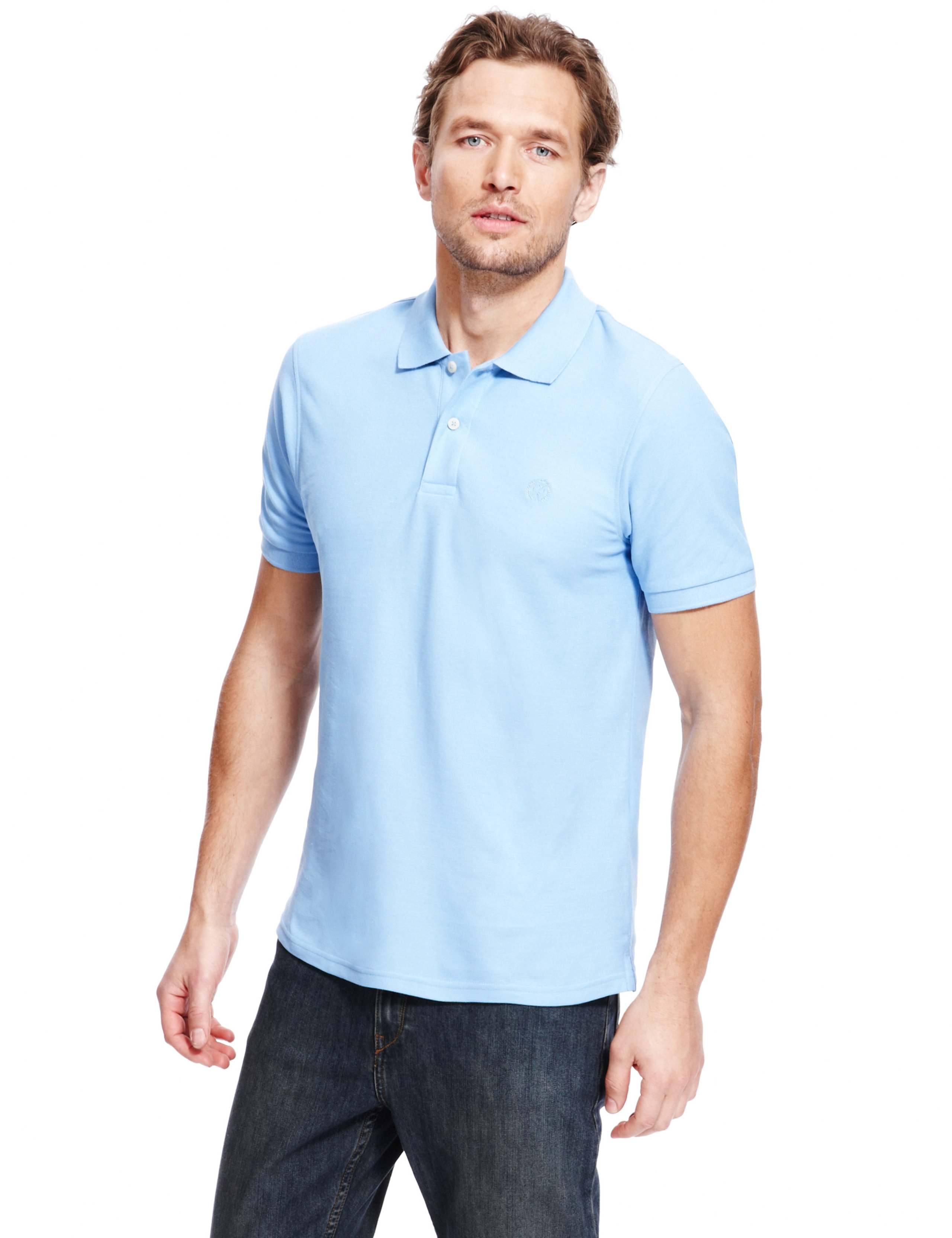 Pure Cotton Tailored Fit Polo Shirt with StayNEW™ 1 of 3