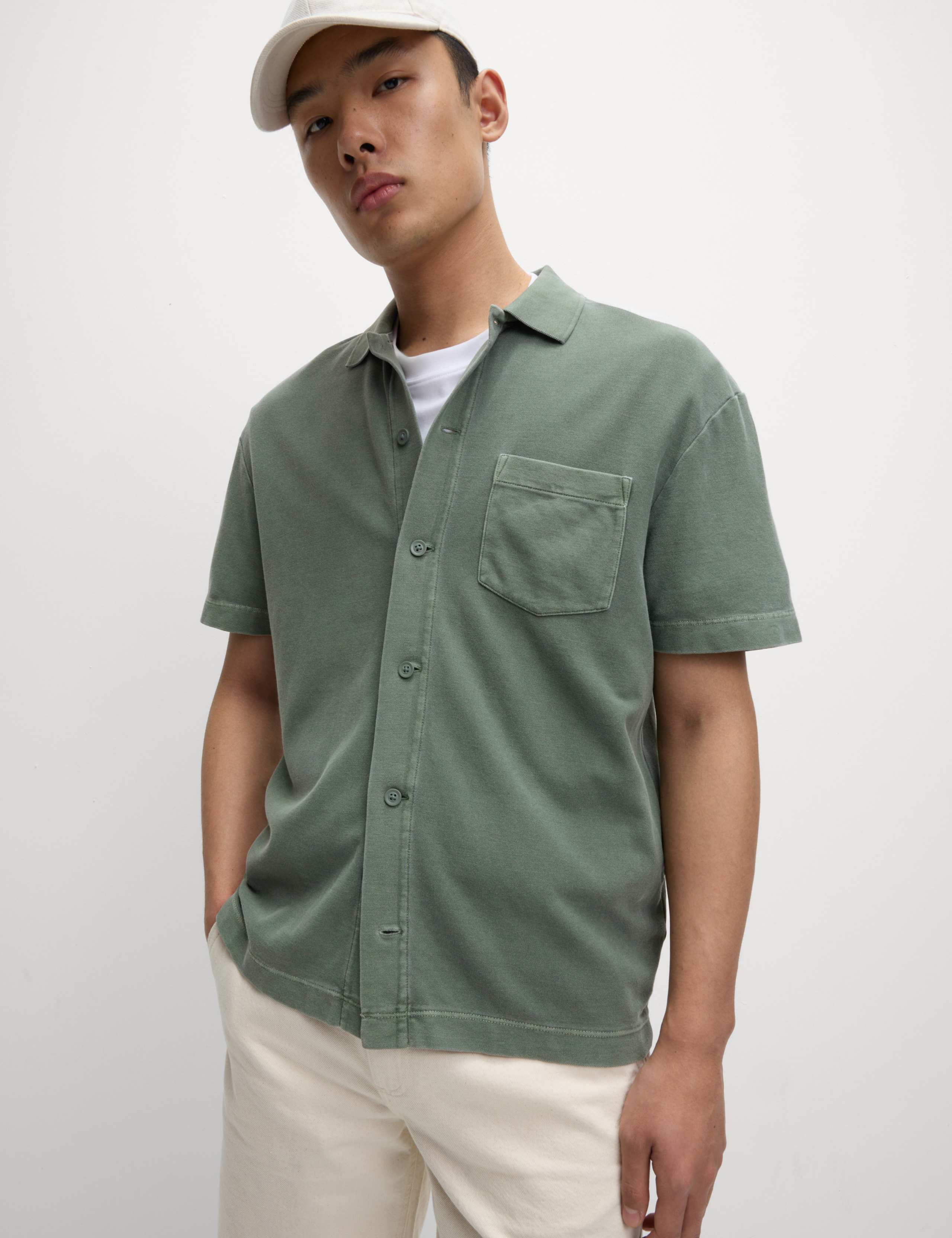 Relaxed Fit Pure Cotton Textured Polo Shirt 3 of 6