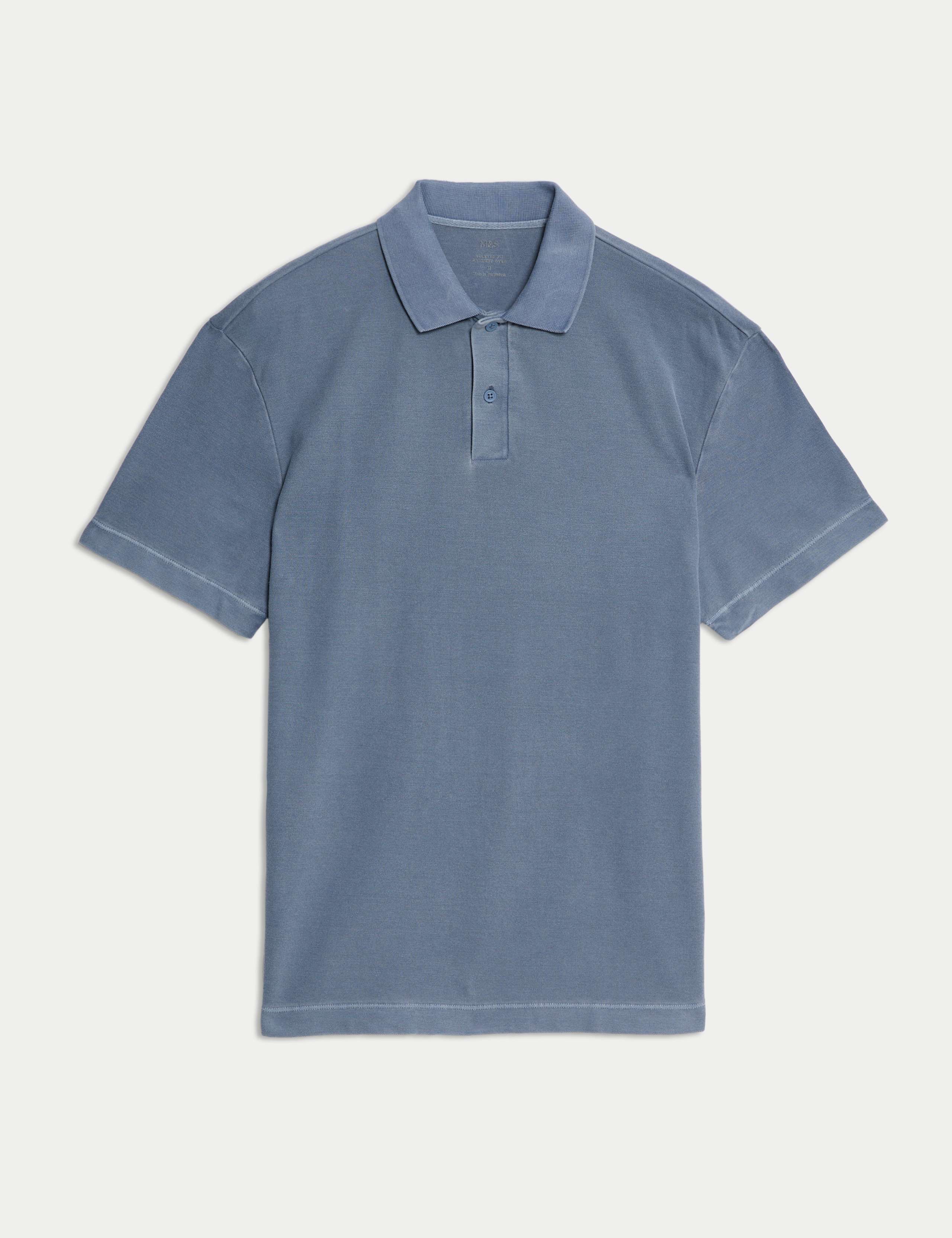 Relaxed Fit Pure Cotton Garment Dyed Polo Shirt 2 of 6
