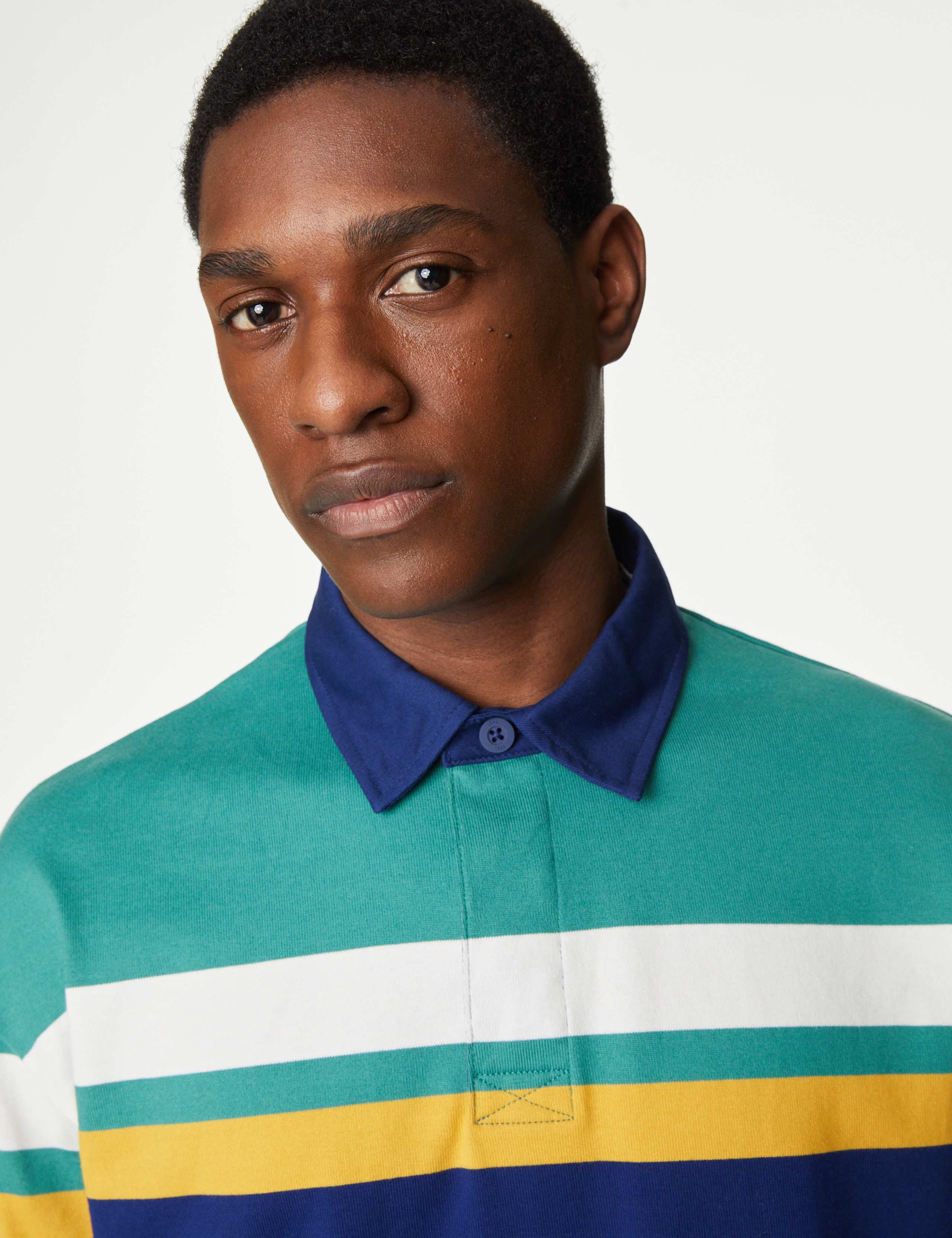 Pure Cotton Colour Block Rugby Shirt by M&S