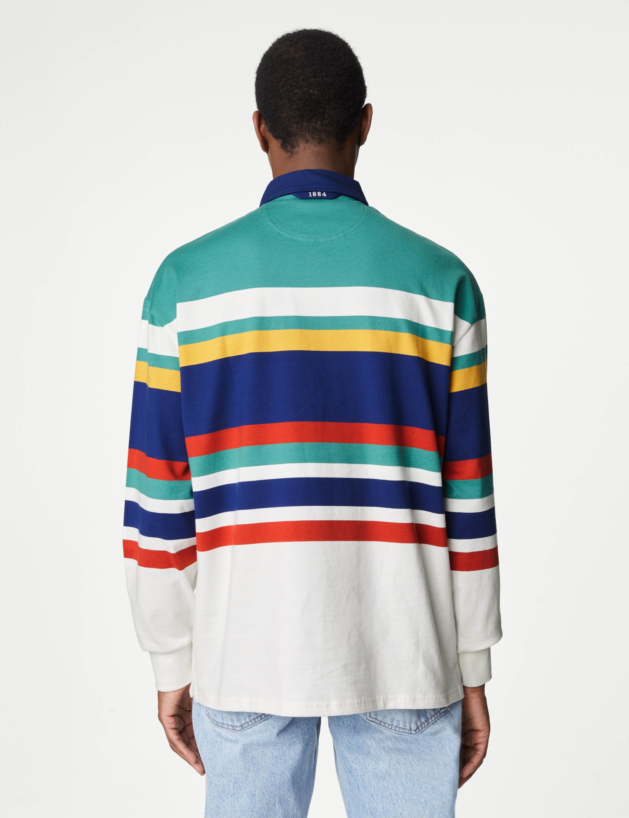 Pure Cotton Colour Block Rugby Shirt by M&S