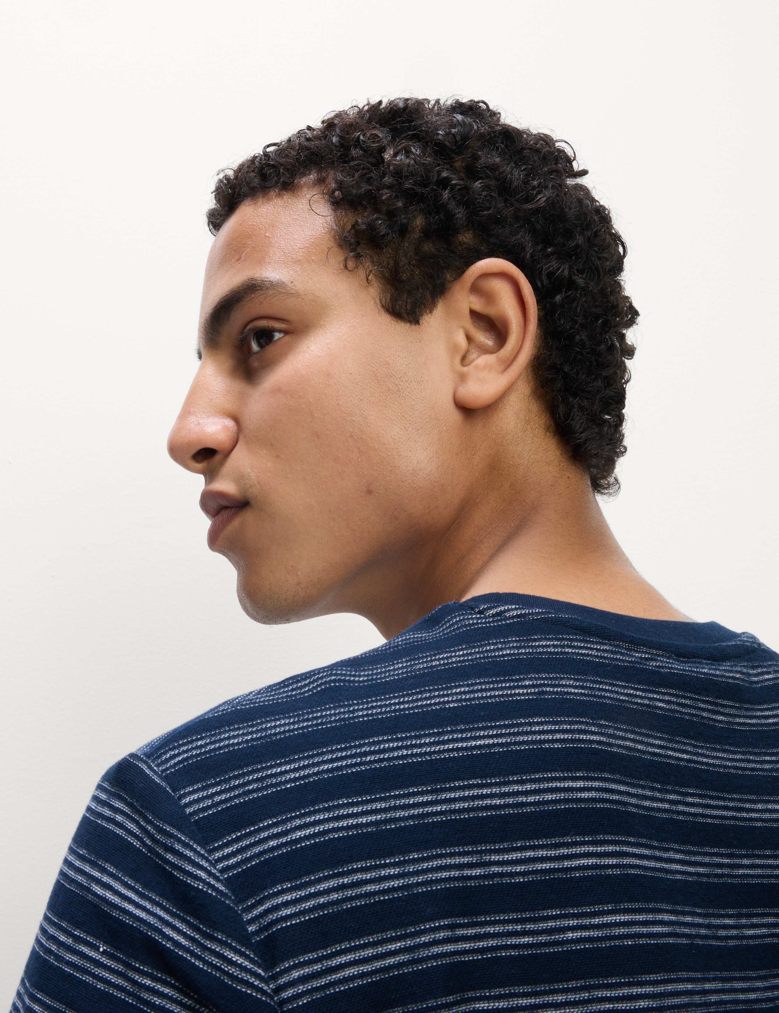 Cotton Linen Blend Striped T-Shirt 4 of 4
