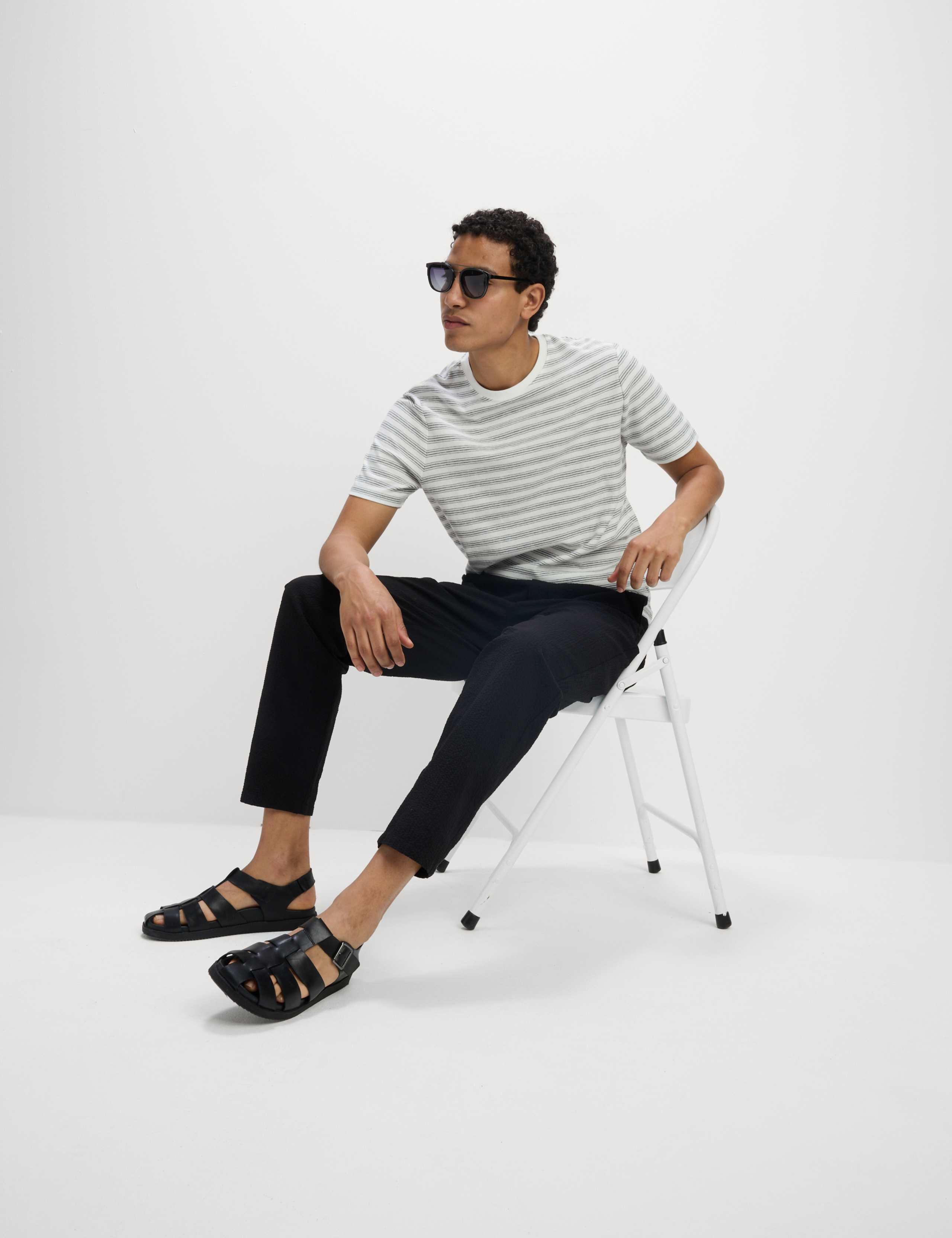 Cotton Linen Blend Striped T-Shirt 3 of 4