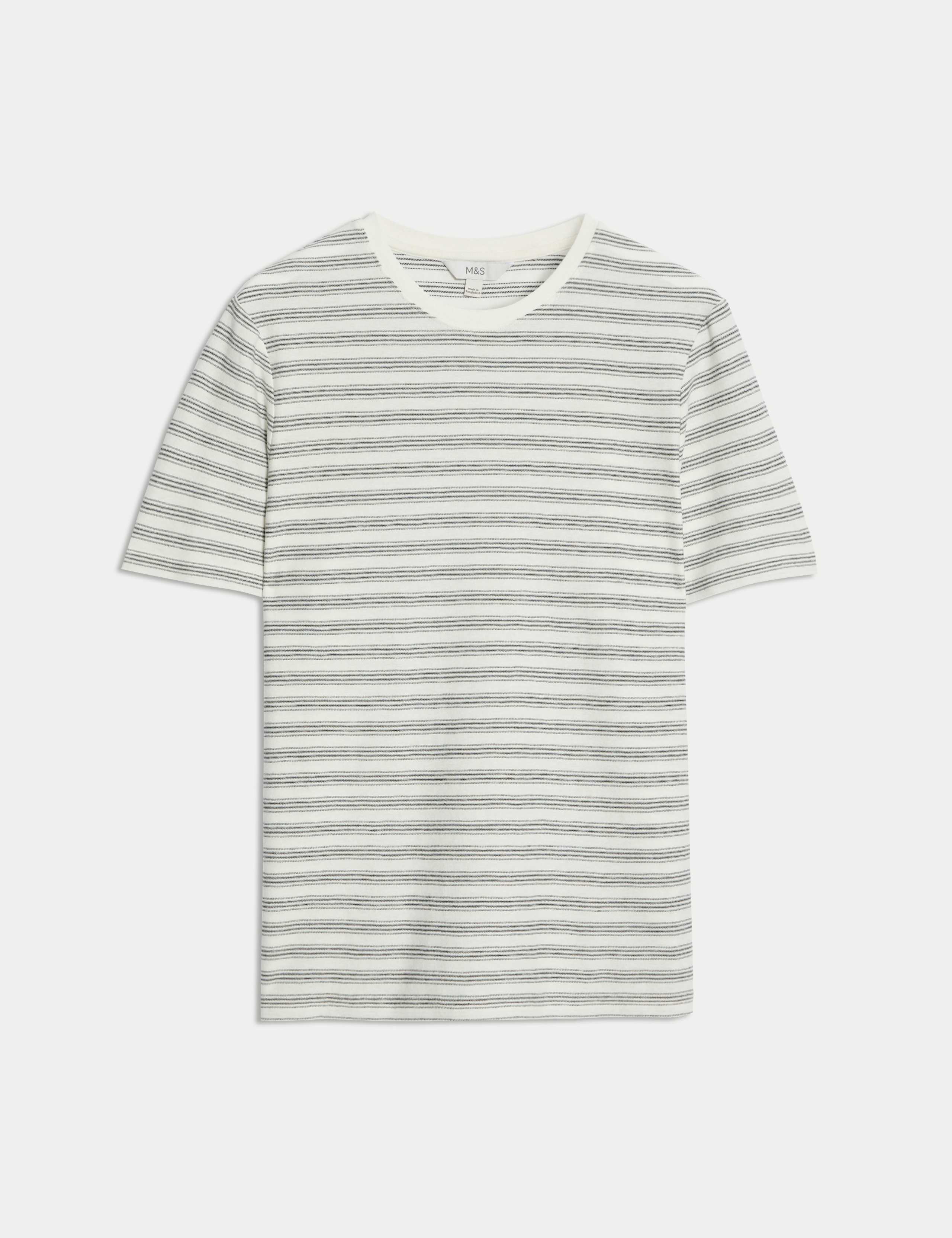 Cotton Linen Blend Striped T-Shirt 2 of 4
