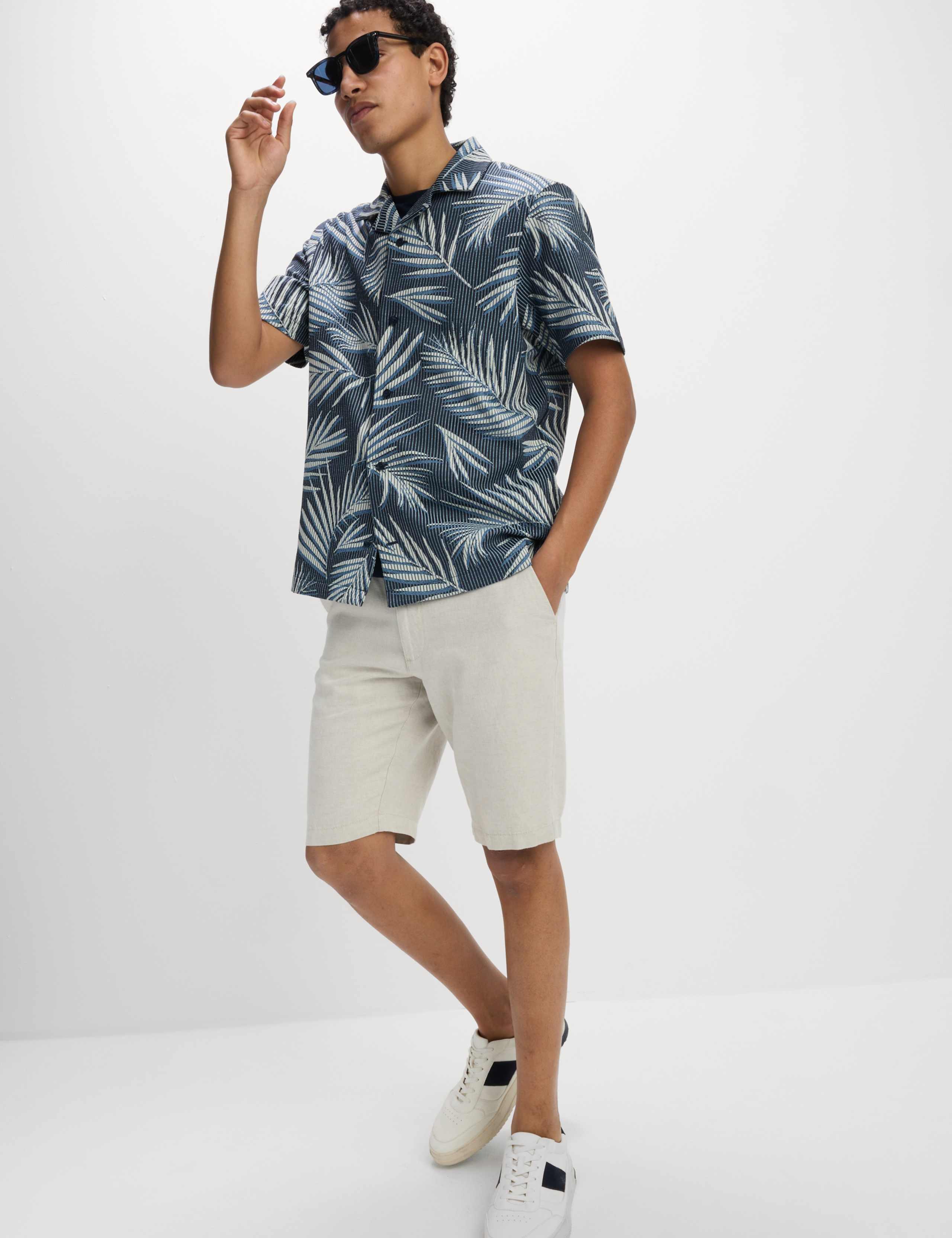 Jacquard Palm Leaf Print Polo Shirt 4 of 6