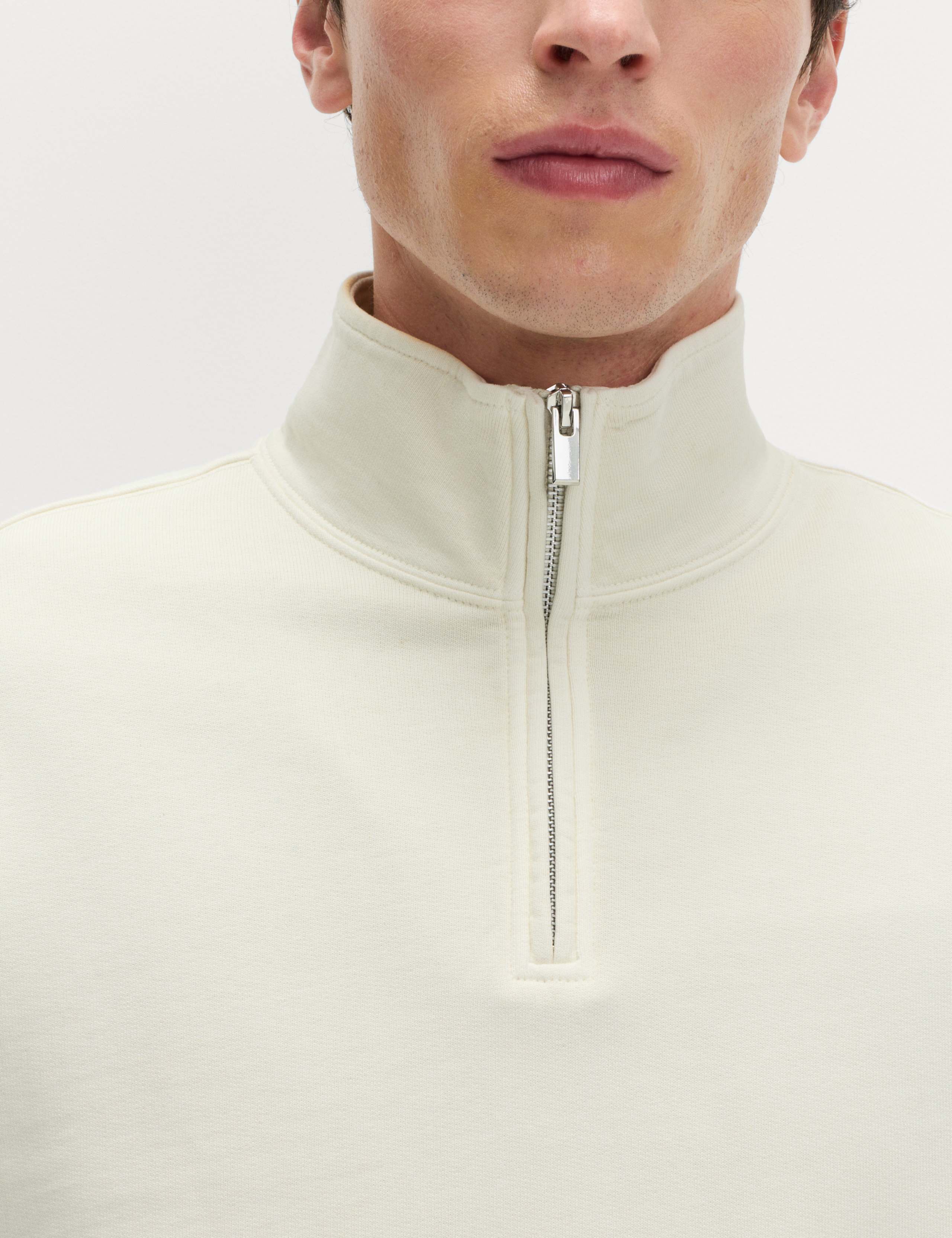 Pure Cotton Garment Dye Half Zip Sweatshirt 3 of 6