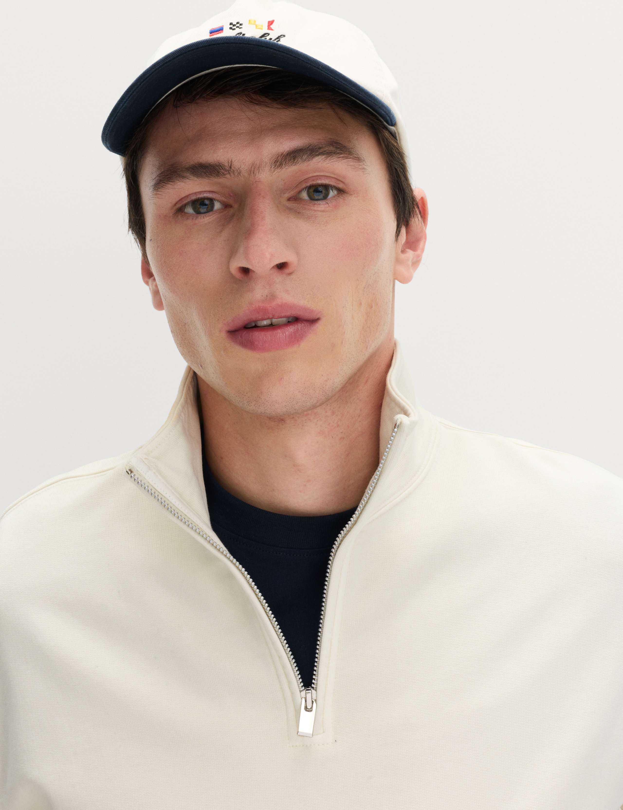 Pure Cotton Garment Dye Half Zip Sweatshirt 5 of 6