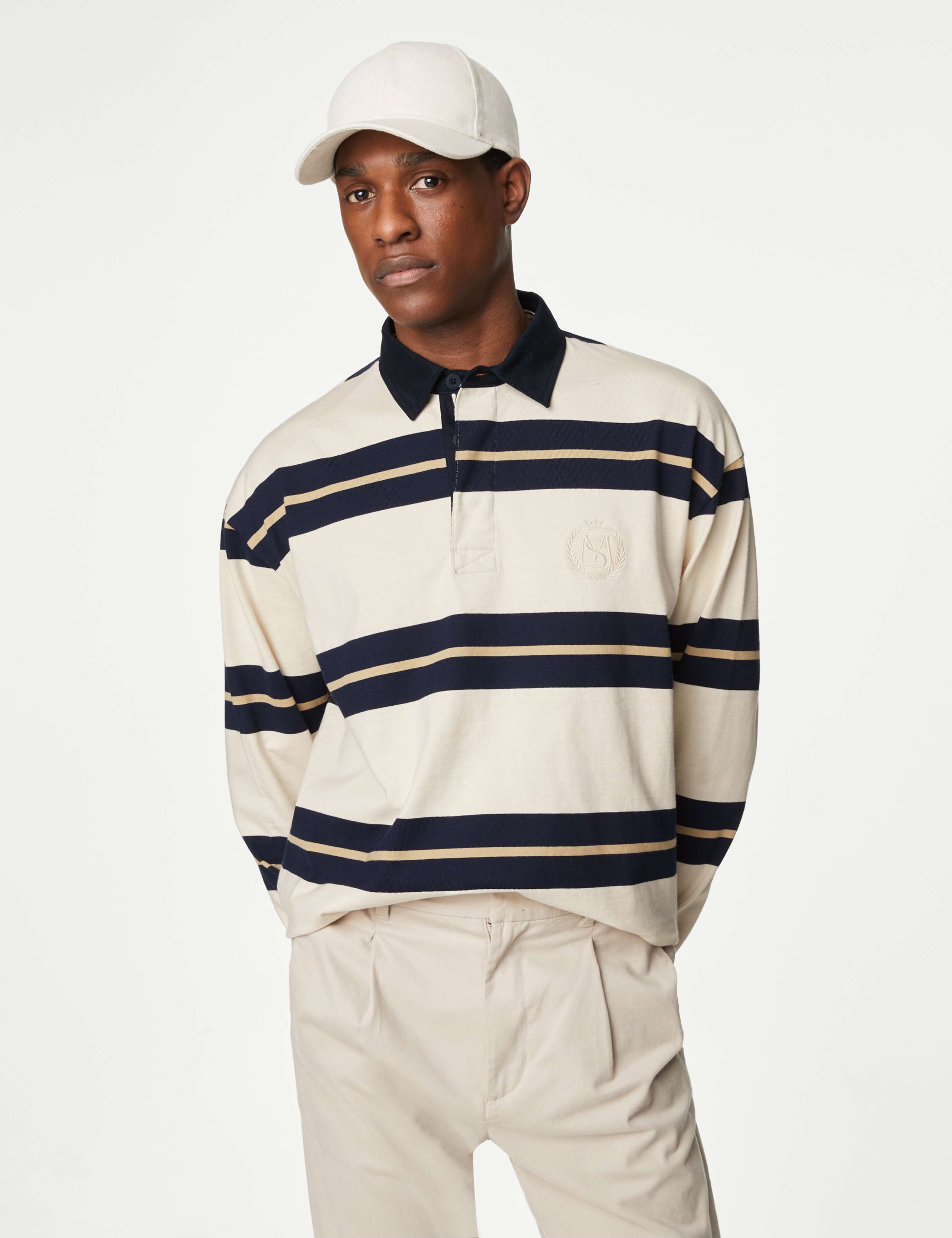 Pure Cotton Striped Rugby Shirt 1 of 5